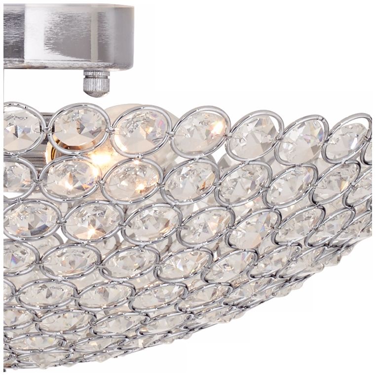 Possini Euro Design Geneva 12" Wide Crystal Ceiling Light