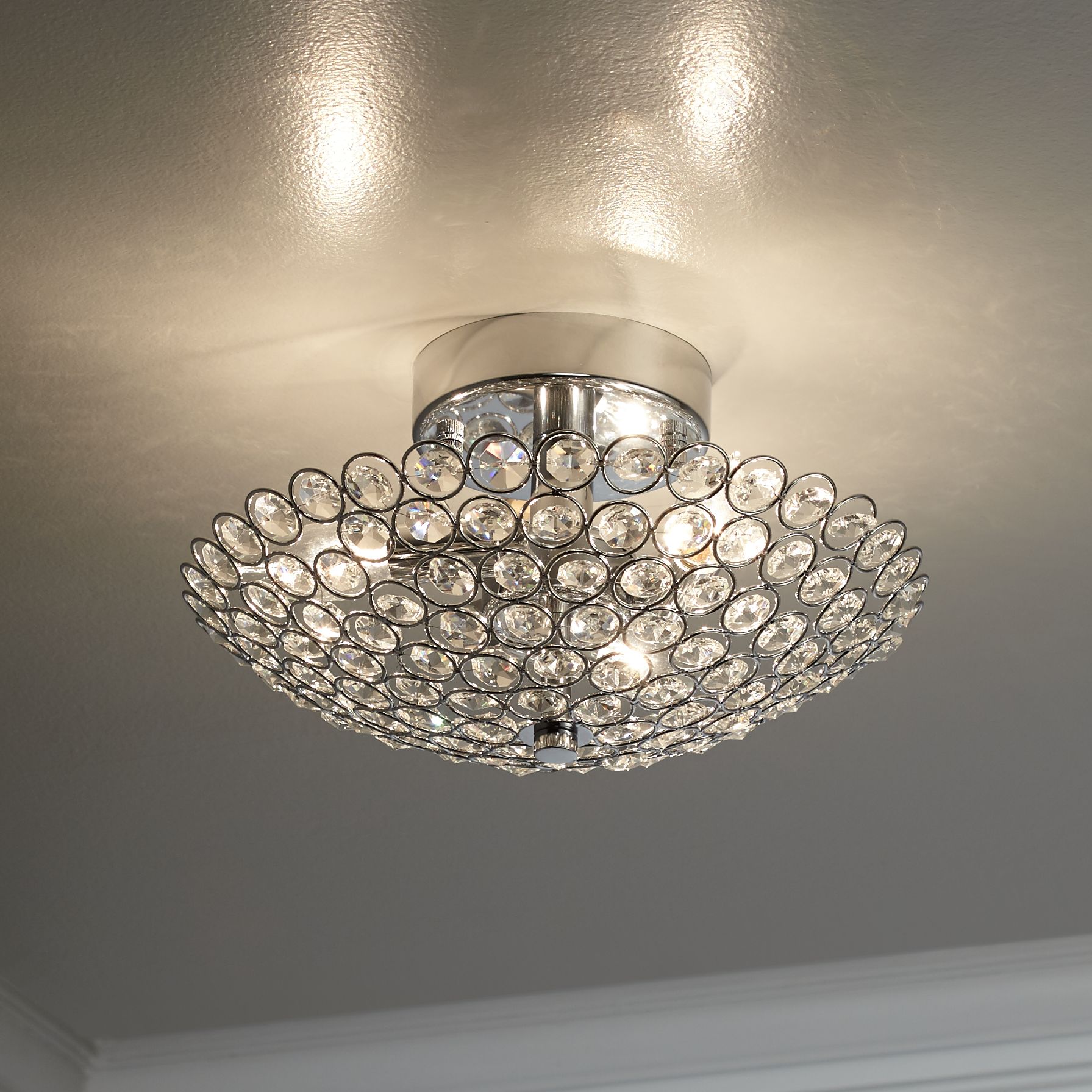 Possini Euro Design Geneva 12" Wide Crystal Ceiling Light