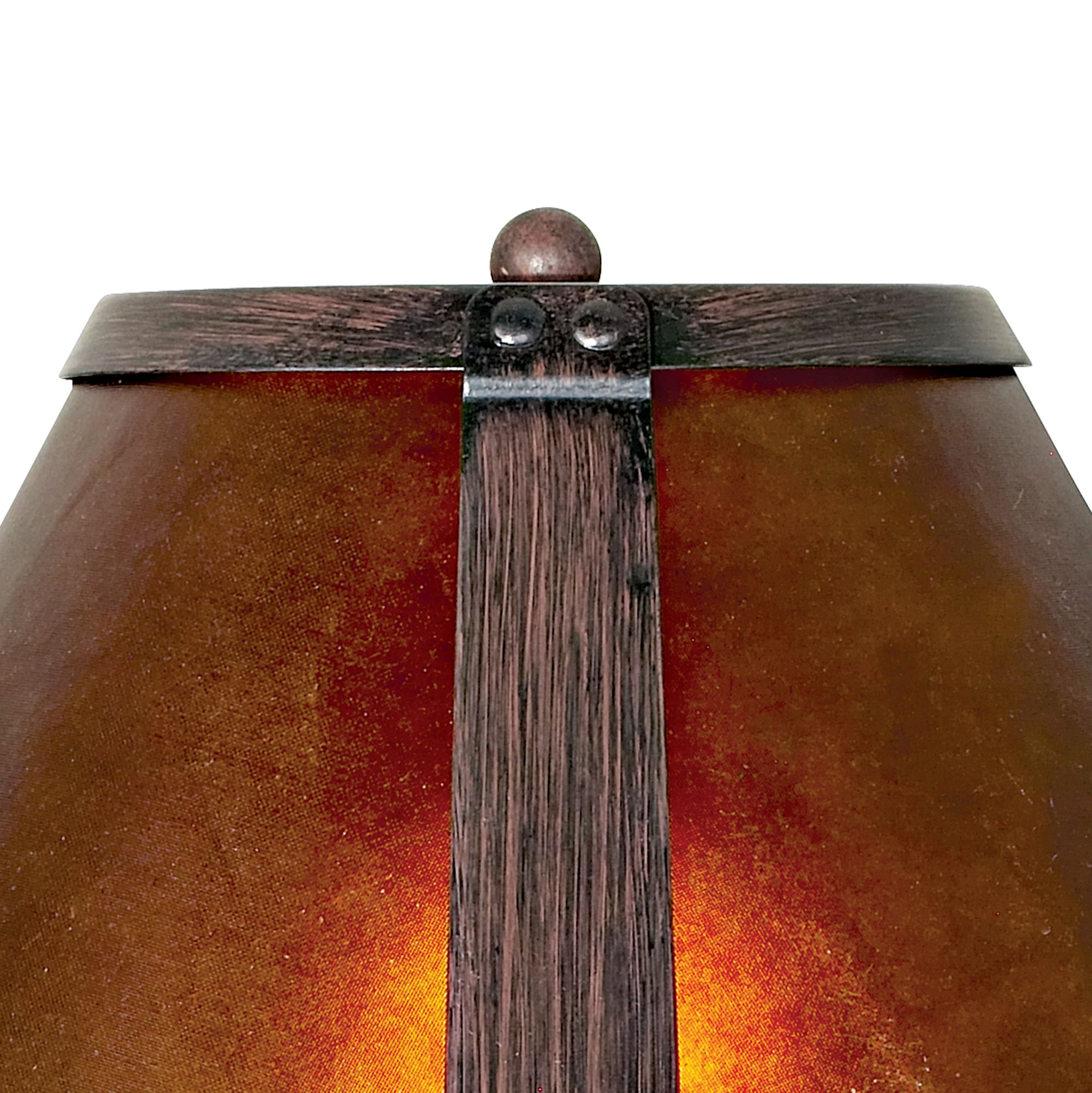 Mission Bronze 18" High Mica Shade Swing Arm Table Lamp 52401