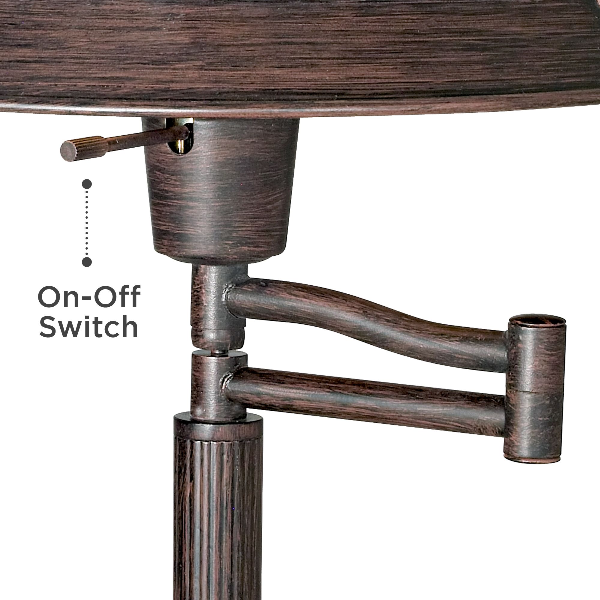 Mission Bronze 18" High Mica Shade Swing Arm Table Lamp 52401