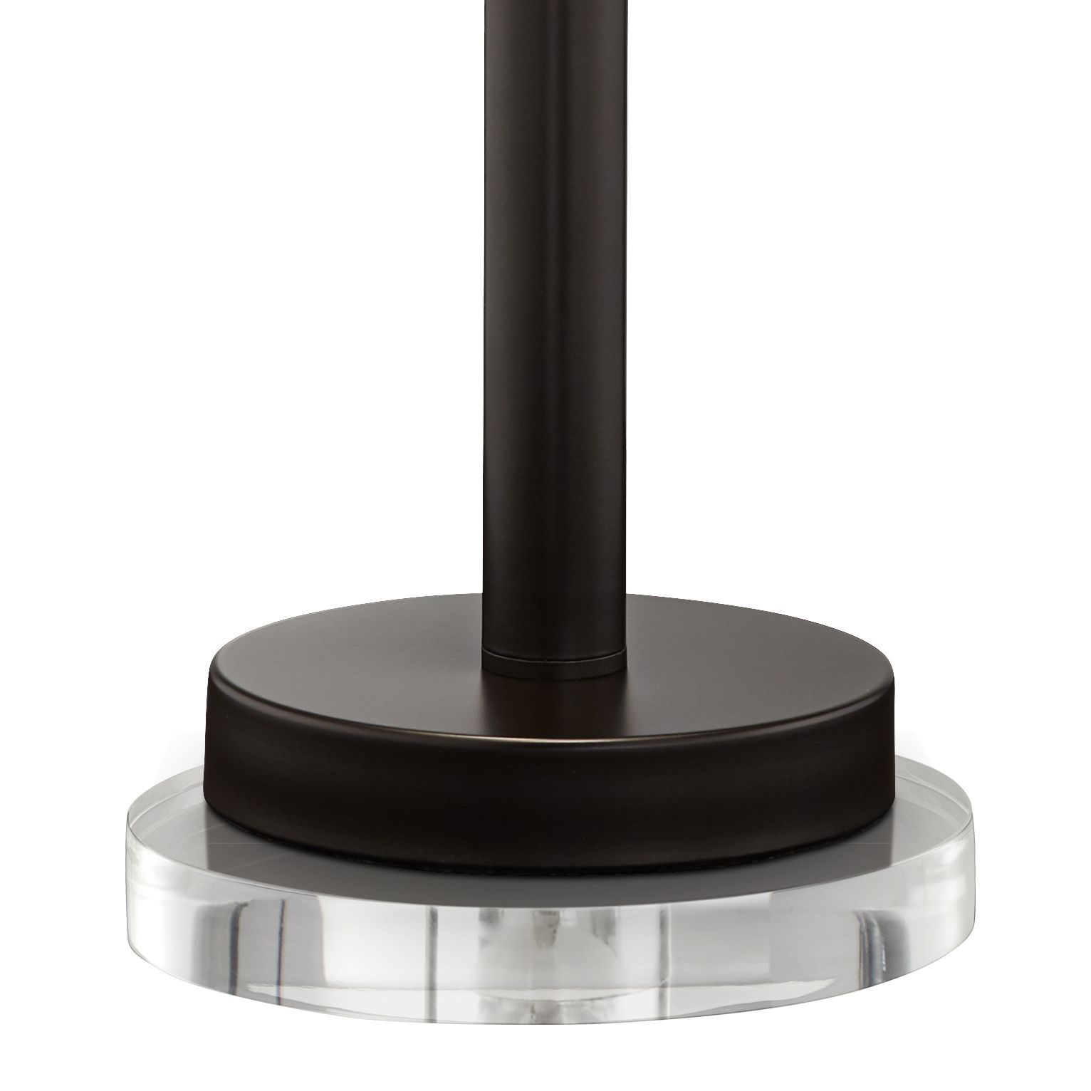 Bernie Industrial Bronze Table Lamps With USB With 7" Round Risers