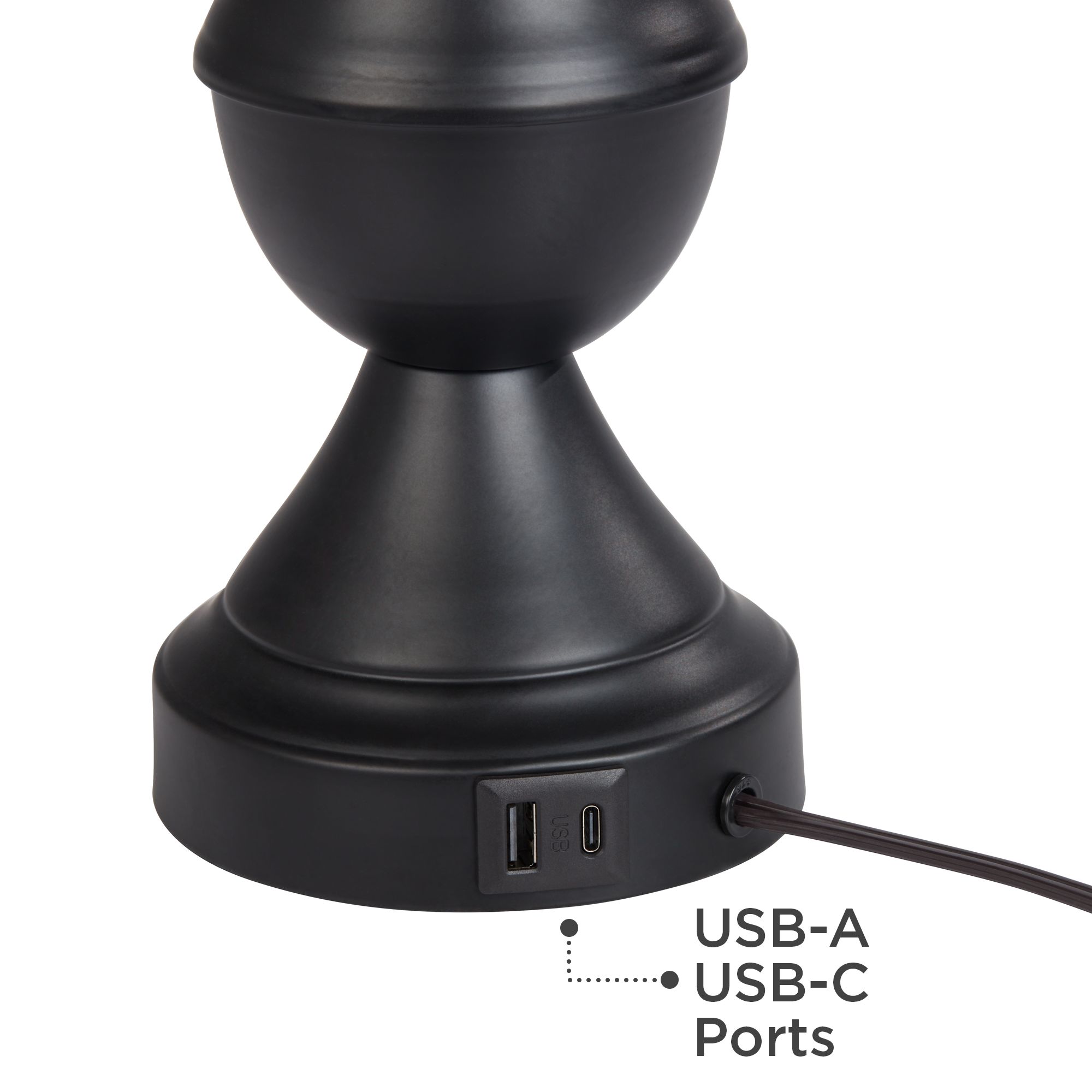 Set of 2 Touch Table Lamps with USB Ports and LED Bulbs 53V84