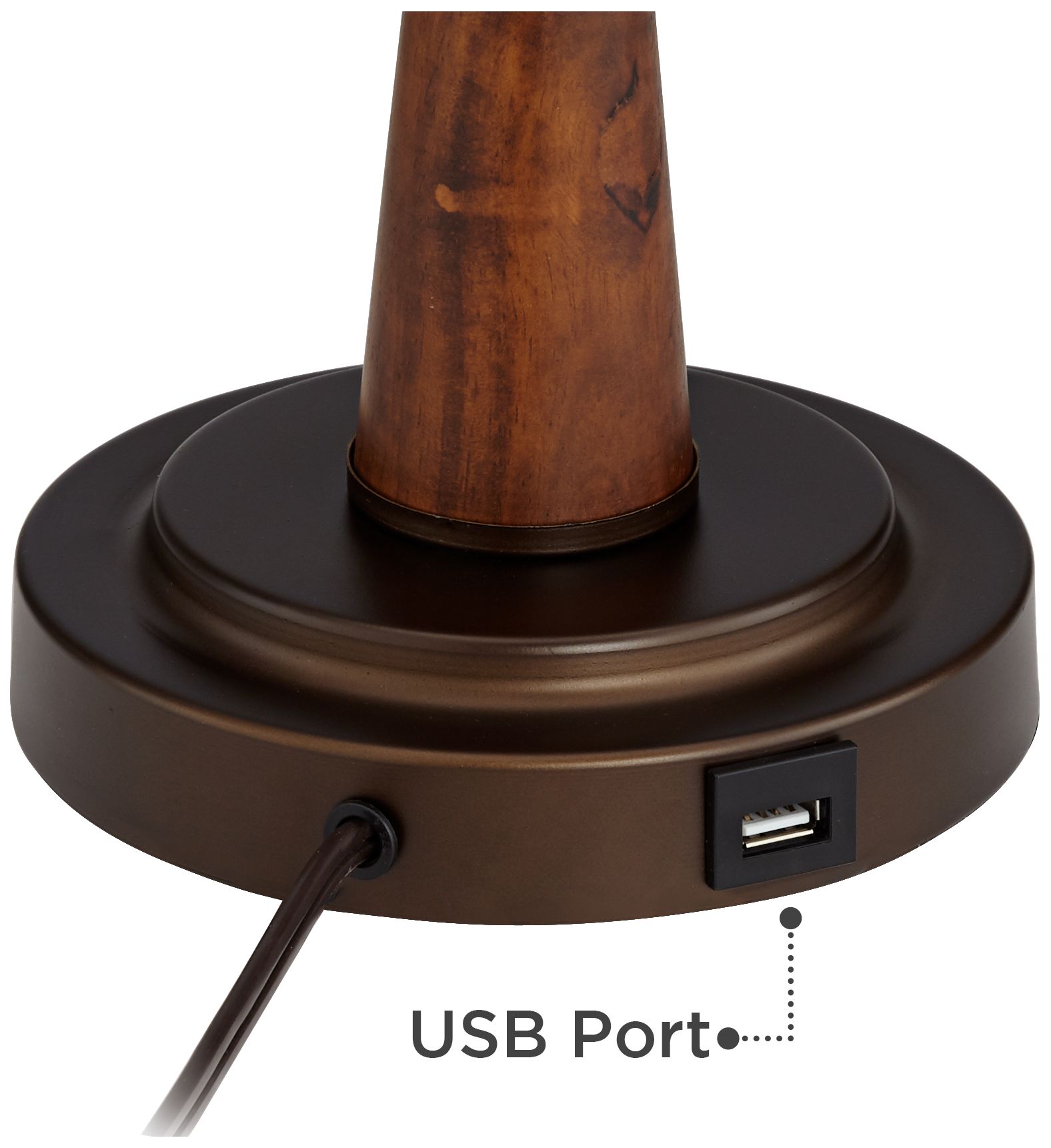 Hunter Bronze Modern USB Accent Table Lamps Set of 2 53X20 Lamps Plus