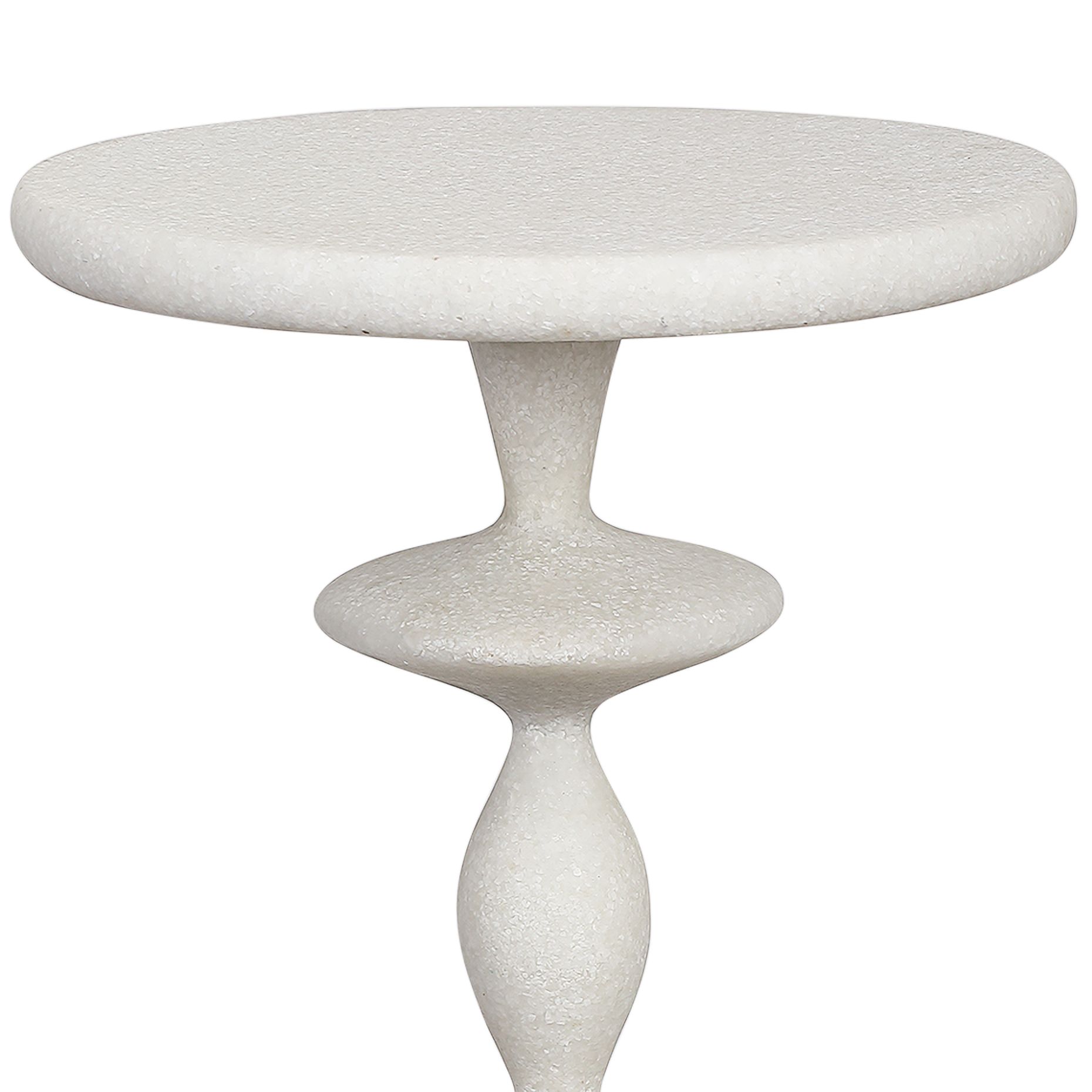 Uttermost Inverse 11" Wide White Marble Round Drink Table 553F0