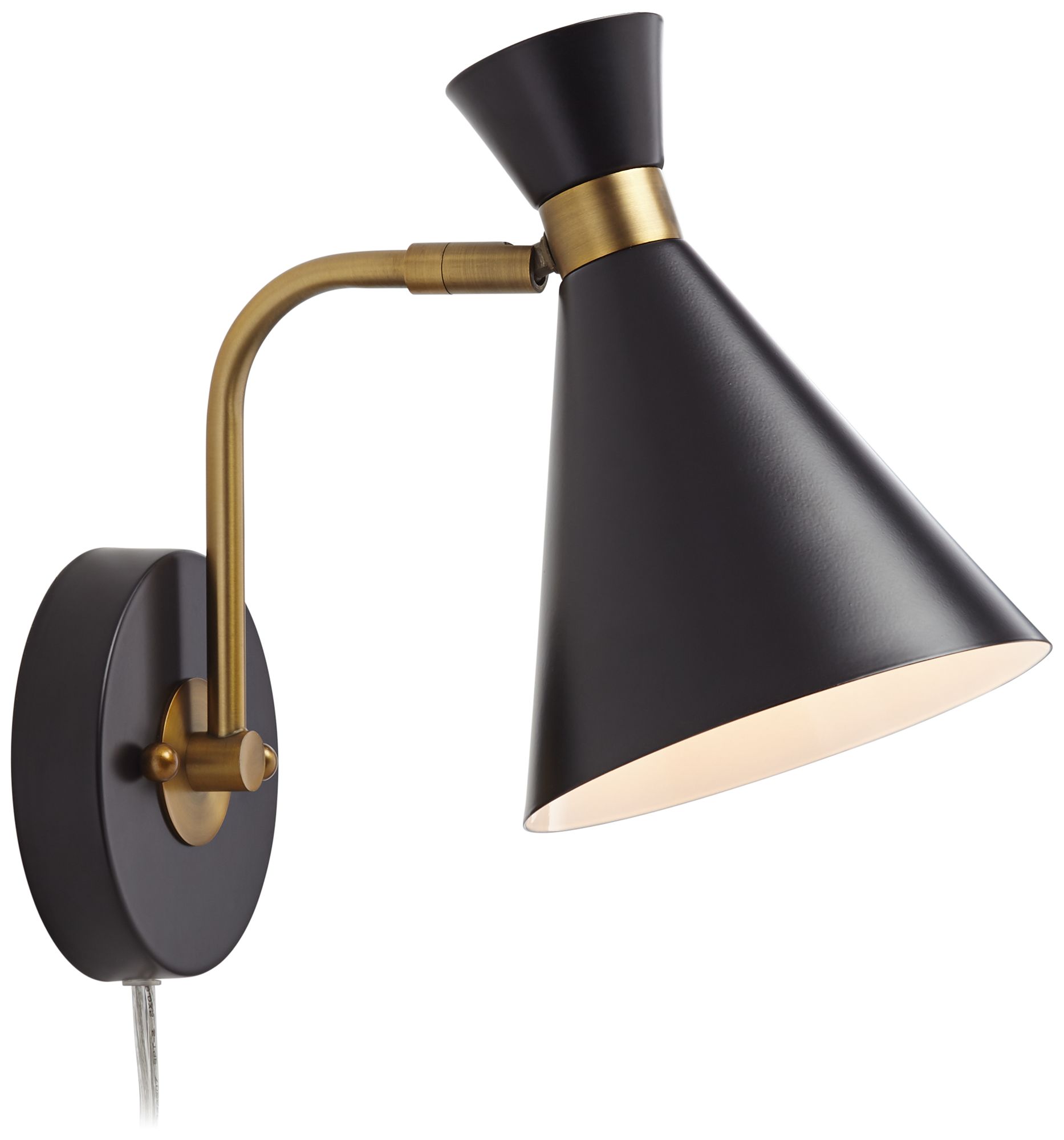 Venice Matte Black Modern Cone Wall Lamp 55K59 Lamps Plus