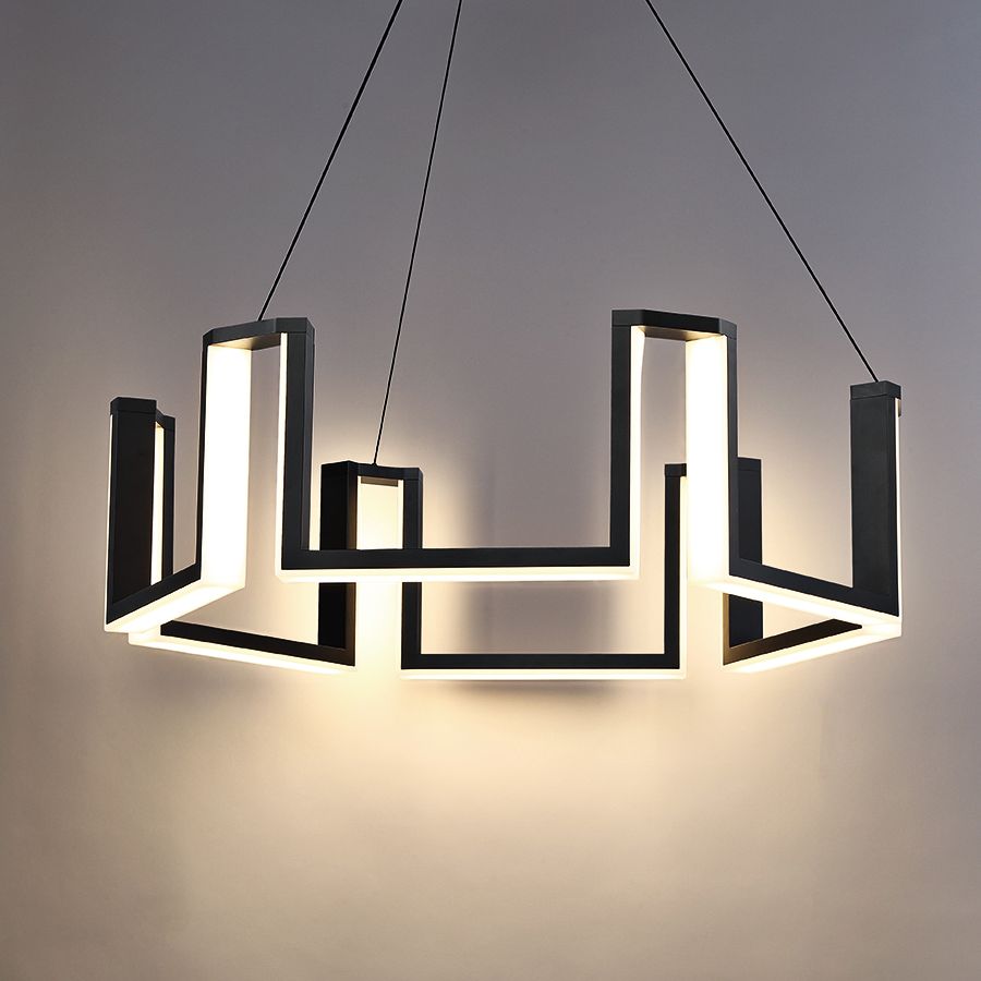 Modern Forms Gotham 28" Wide Black 6Light LED Chandelier 55N39