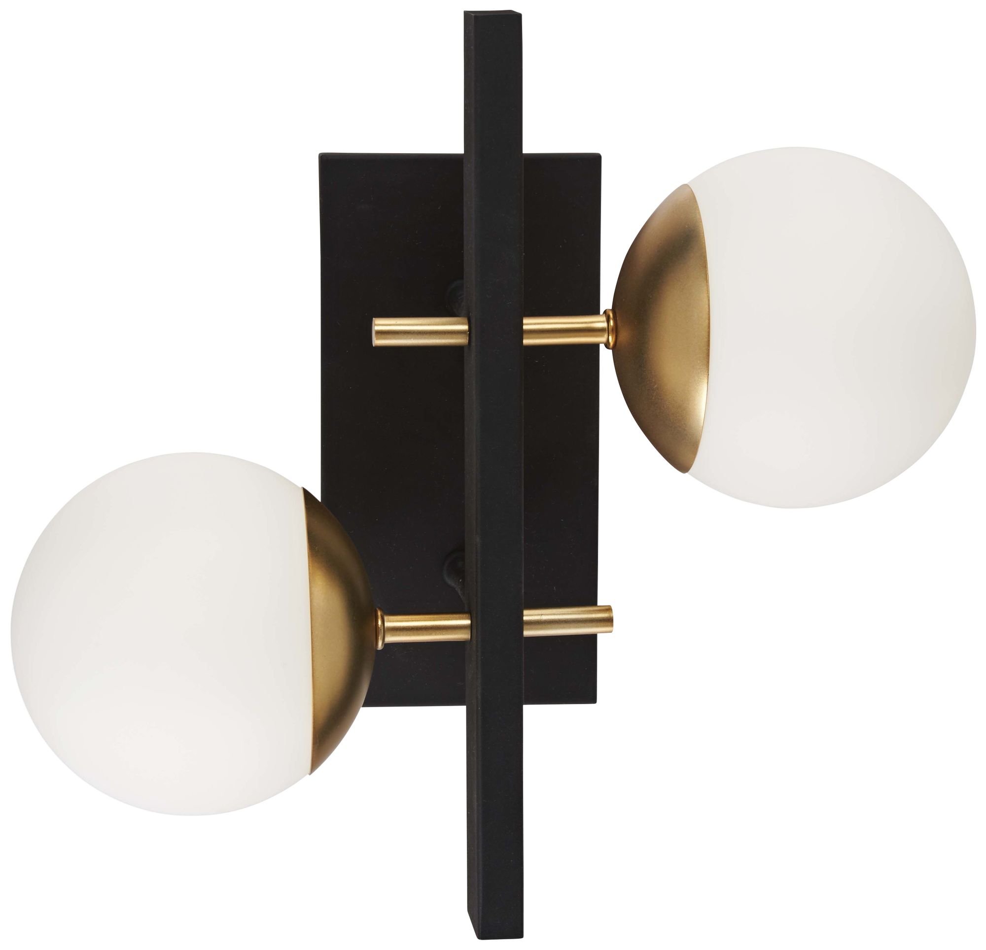 Alluria 15 1/4" High Black and Gold 2Light Wall Sconce 56H26