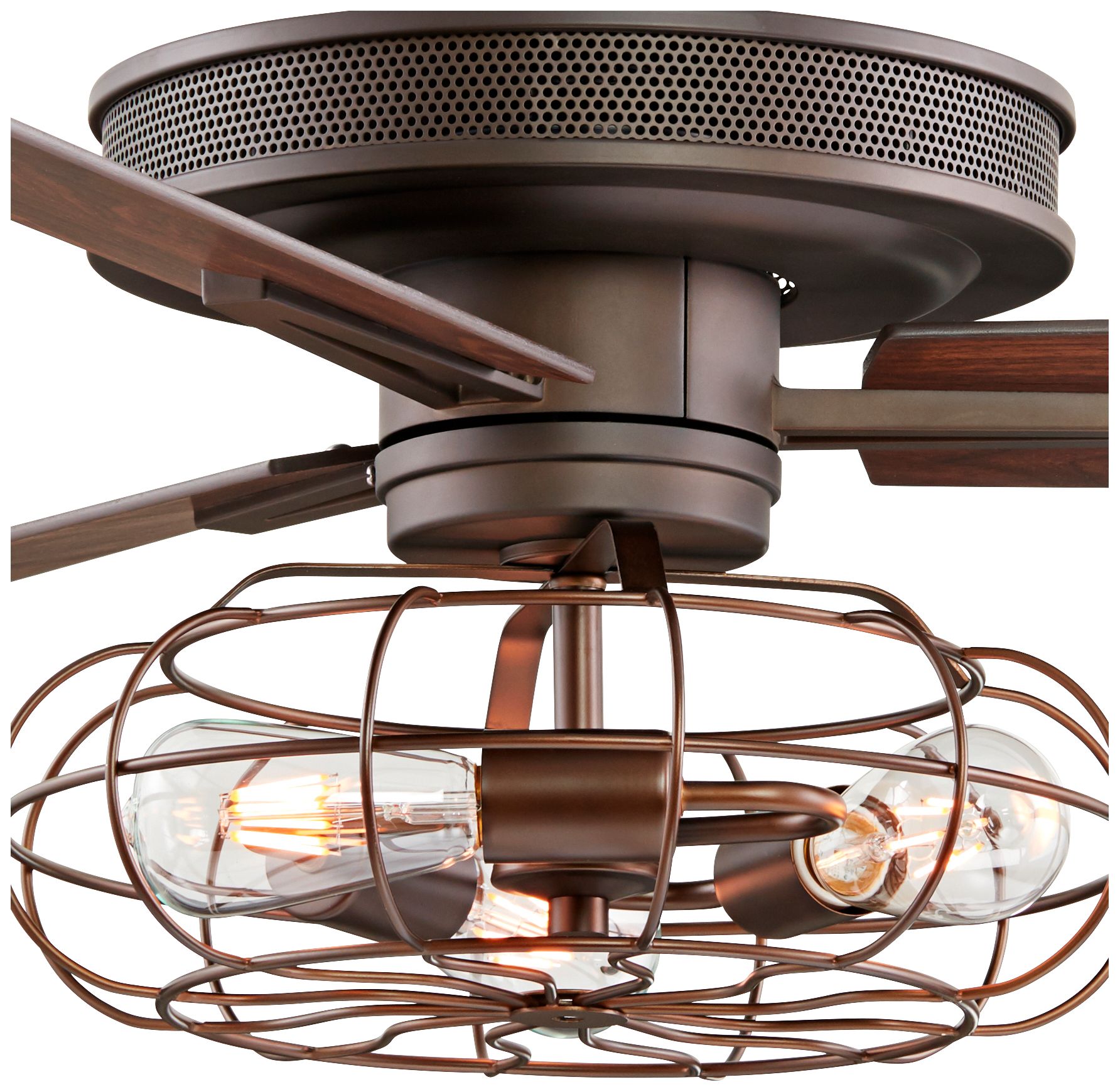 60" Taladega Bronze Ceiling Fan with LED Cage Light Kit 57T63