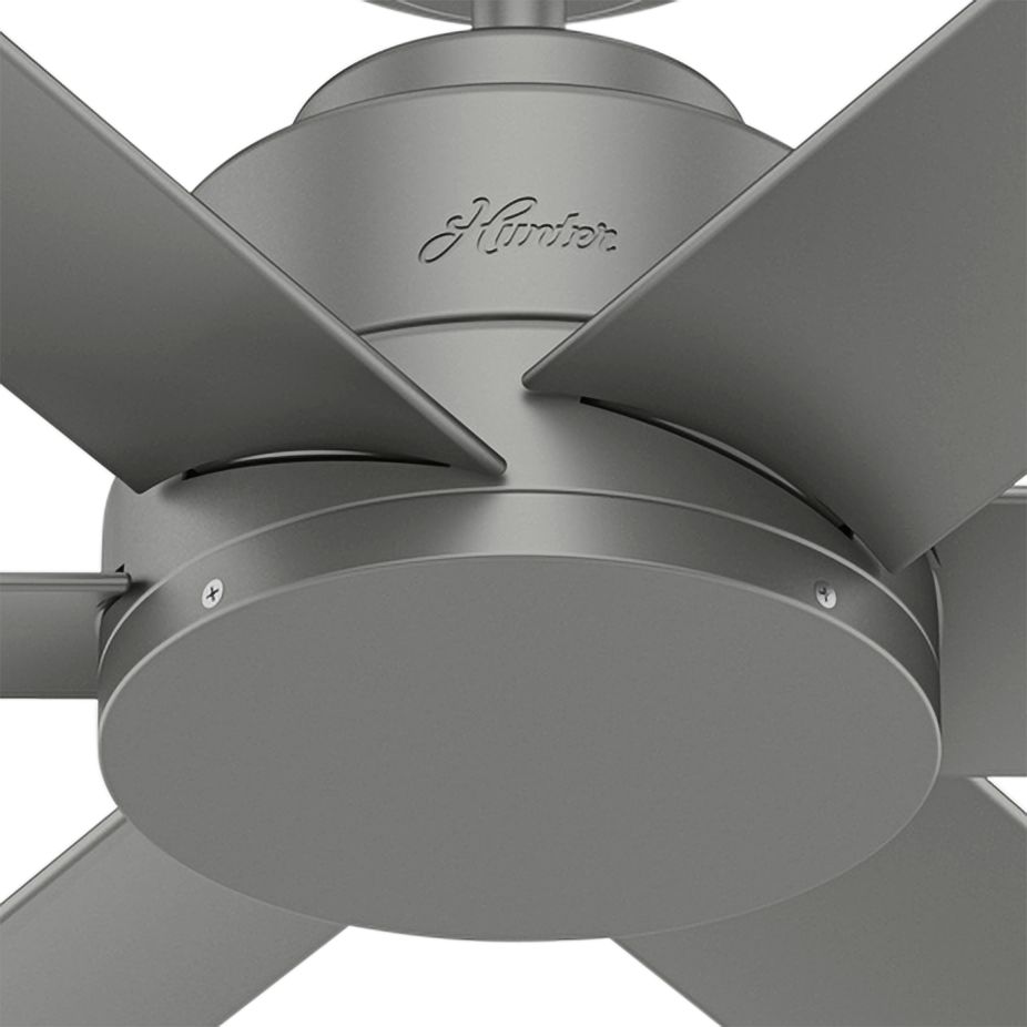 44" Hunter Kennicott Matte Silver Damp Rated Ceiling Fan 587R0