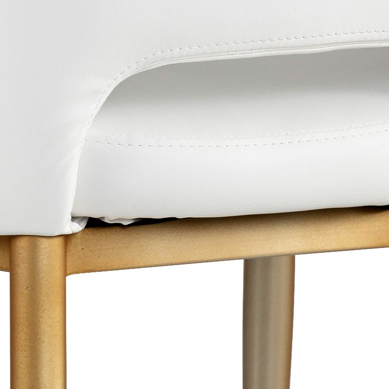 Thatcher White Faux Leather and Antique Brass Dining Chair 58A16