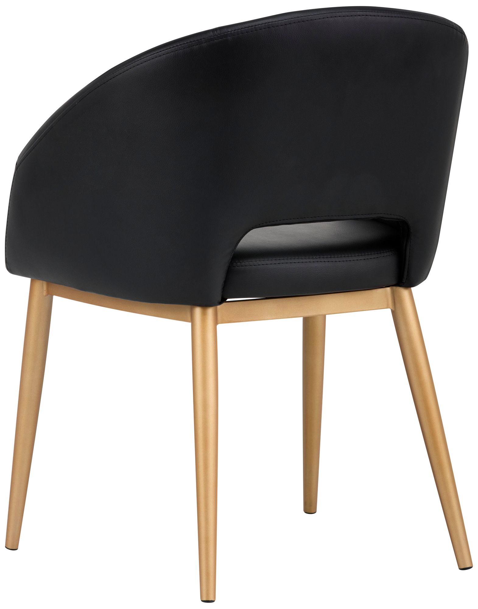 Thatcher Black Faux Leather and Antique Brass Dining Chair 58A22