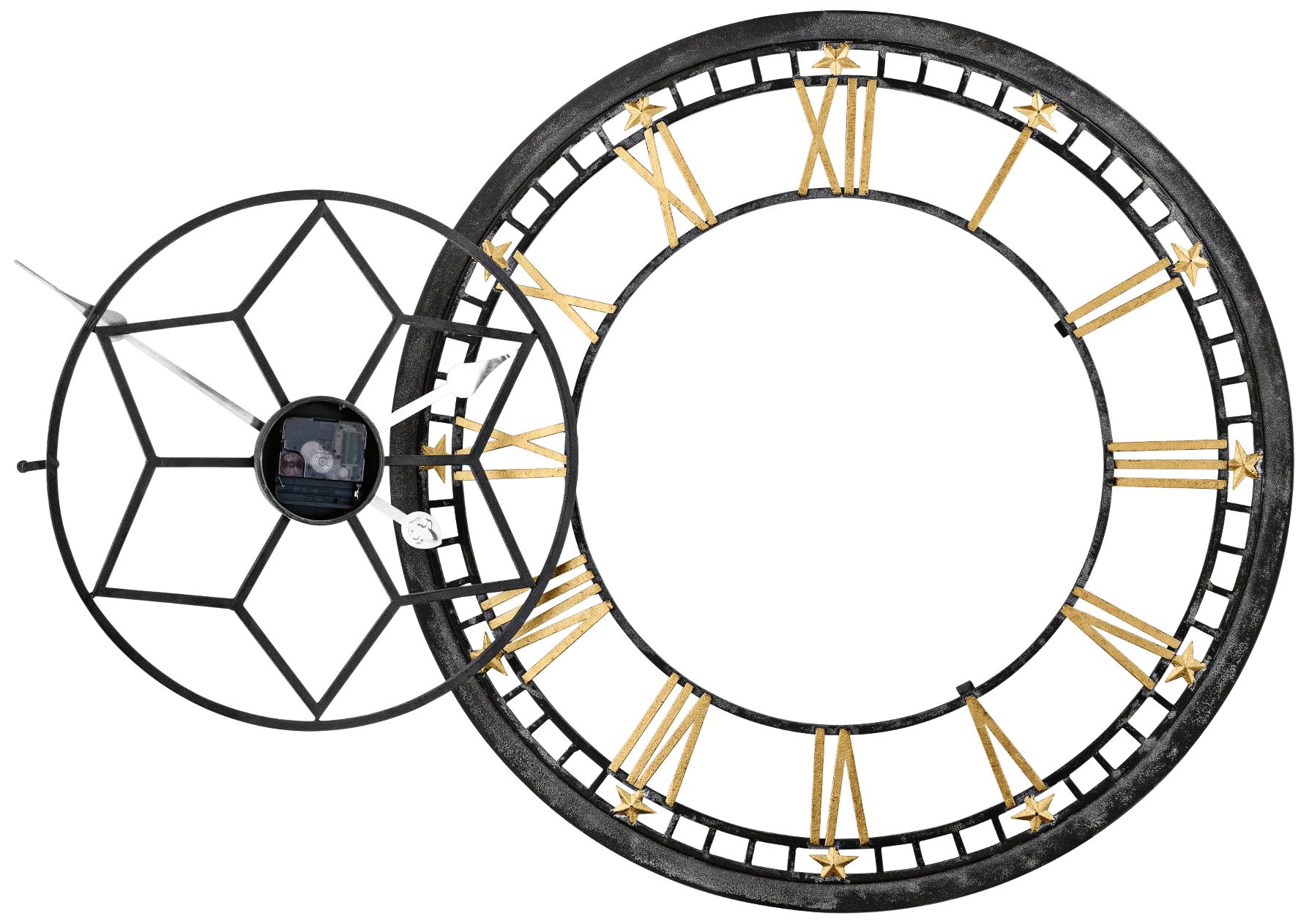 Bulova Starlight Aged Black 24" Round Gallery Wall Clock 58C60