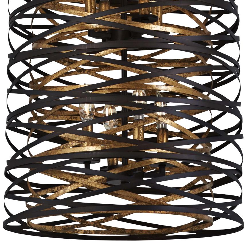 Vortic Flow 18"W Dark Bronze and Mosaic Gold 8Light Pendant 58G23
