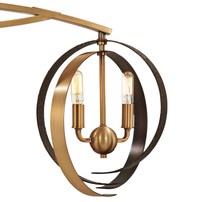 Criterium 40"W Brass and Iron Kitchen Island Light Pendant 58J10