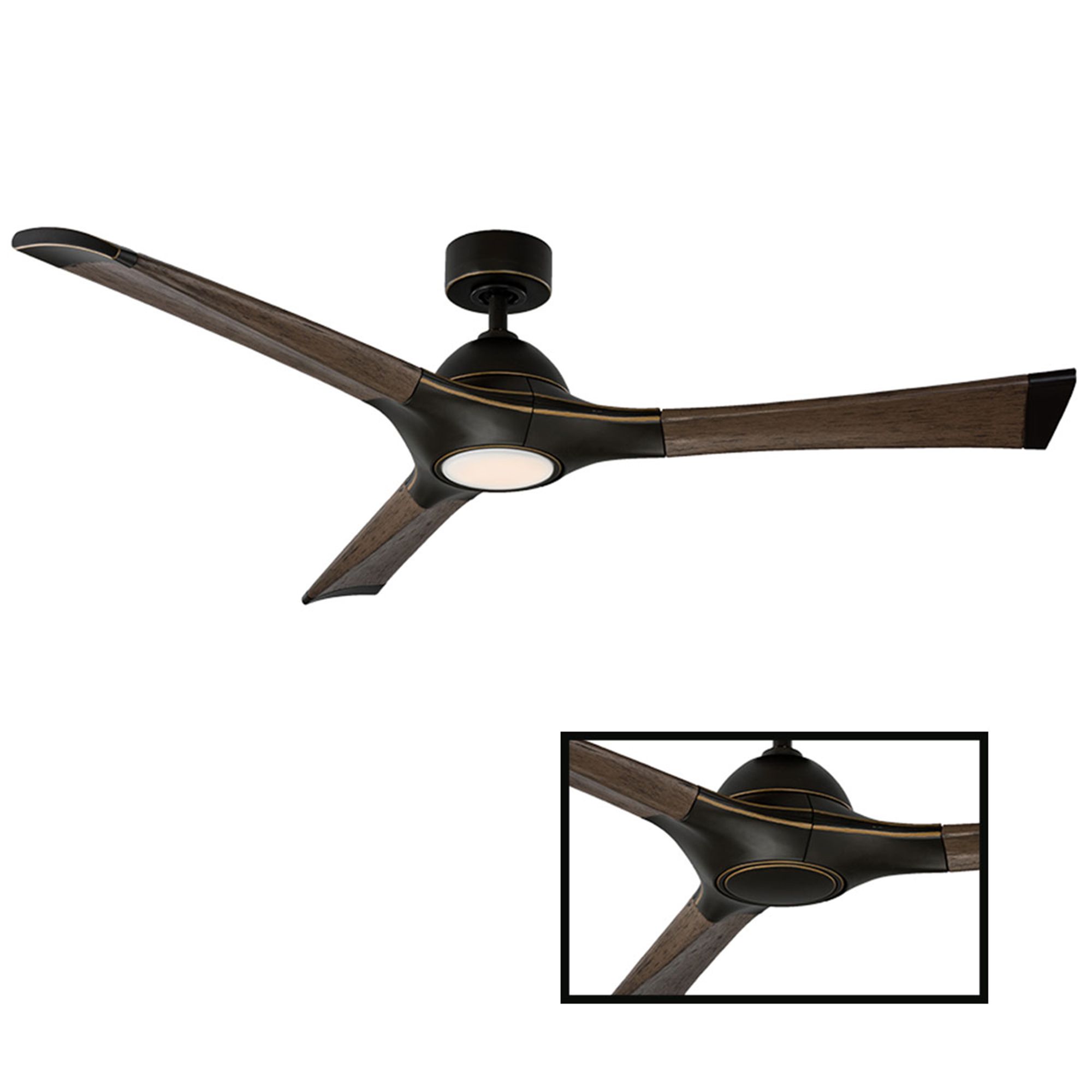 60" Woody Oil Rubbed Bronze LED Outdoor Ceiling Fan 58V47 Lamps Plus