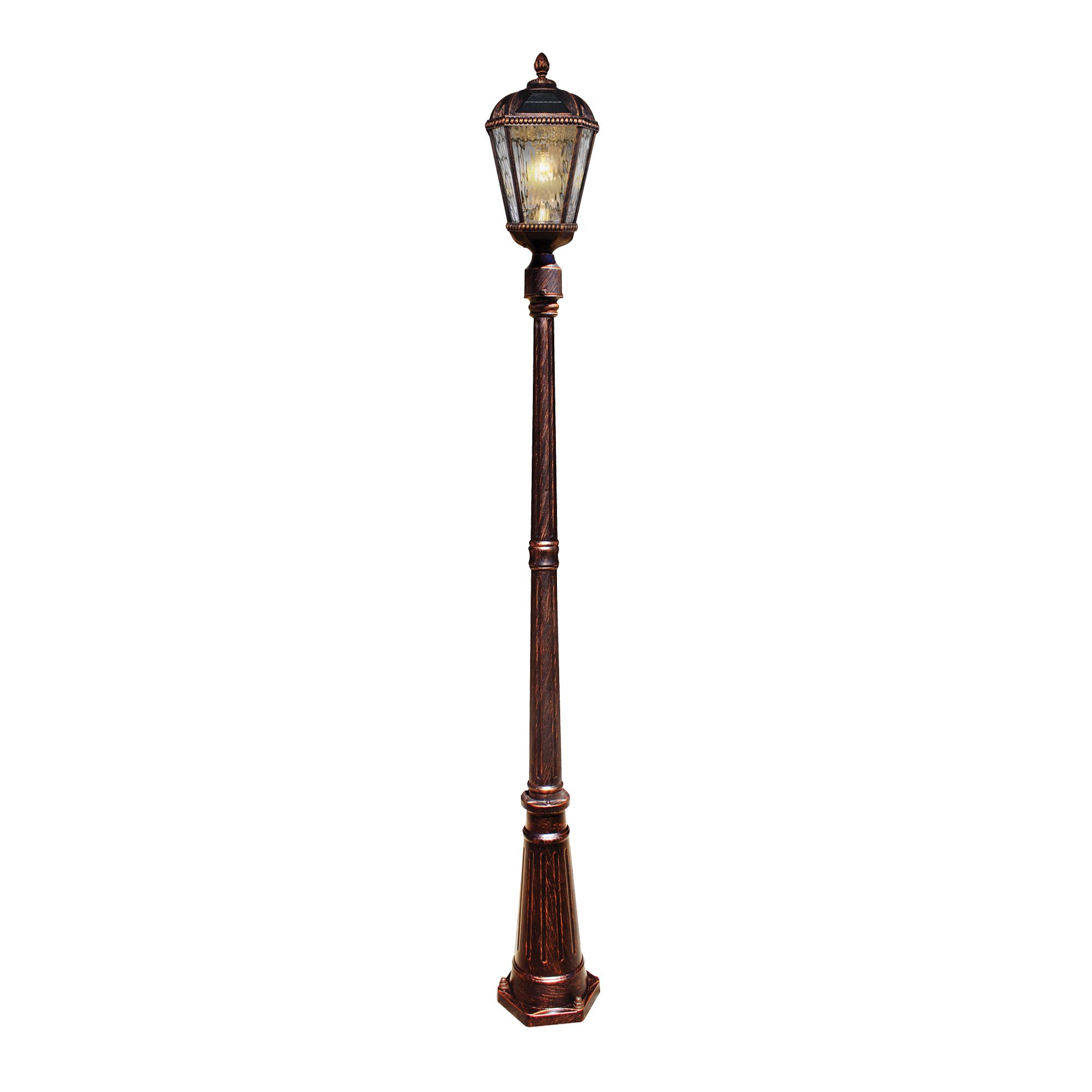 Royal Bulb 87"H Brushed Bronze Solar LED Outdoor Post Light 58W17 Lamps Plus