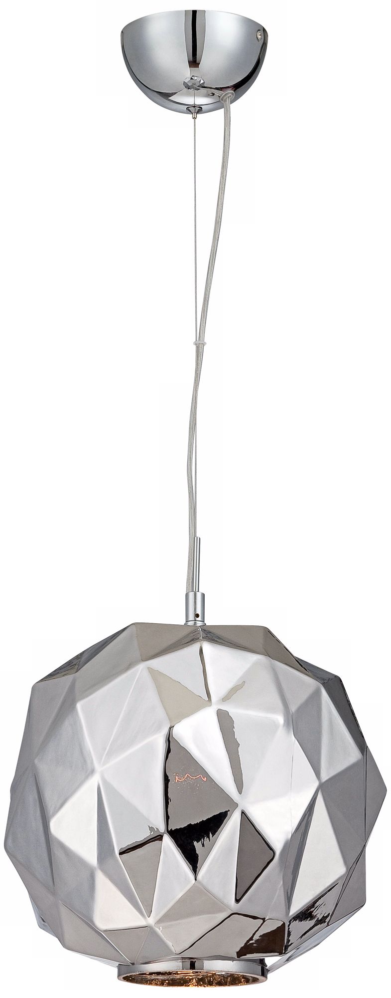 Eurofase Studio 11 3/4"W Chrome Chisel Glass Mini Pendant 5D976