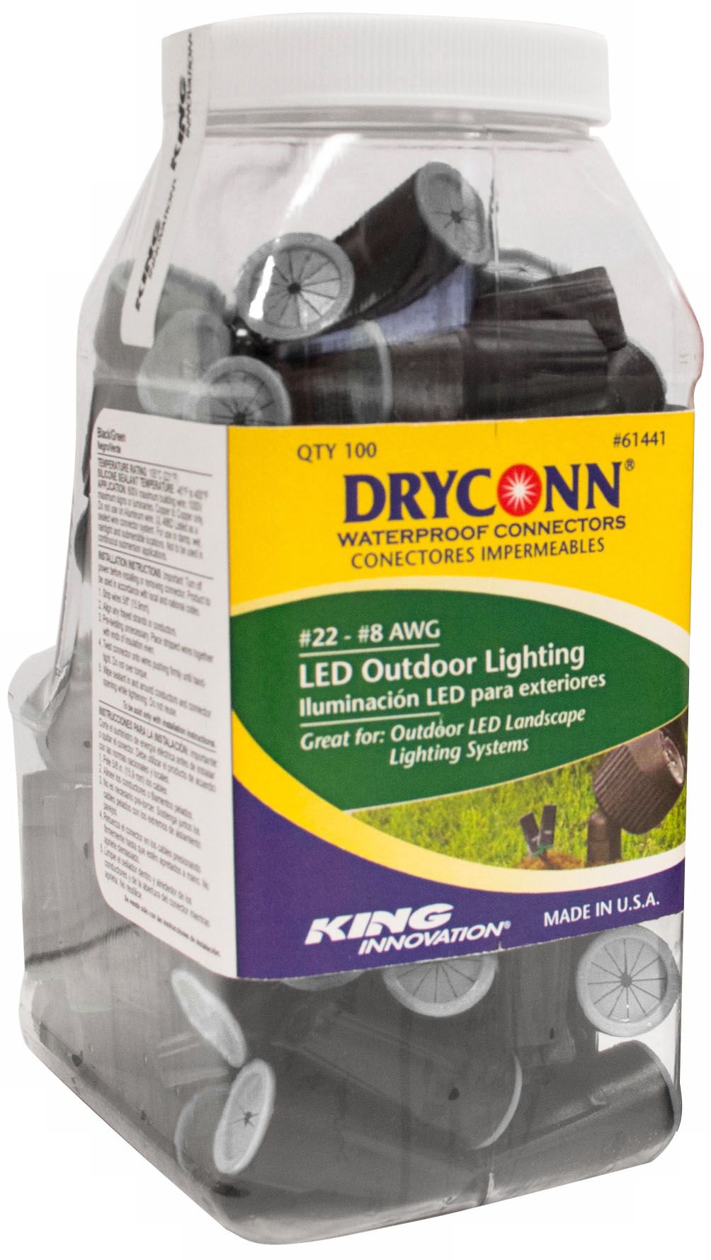 Canister of 100 Gelfilled Low Voltage Wire Connectors 5G988 Lamps