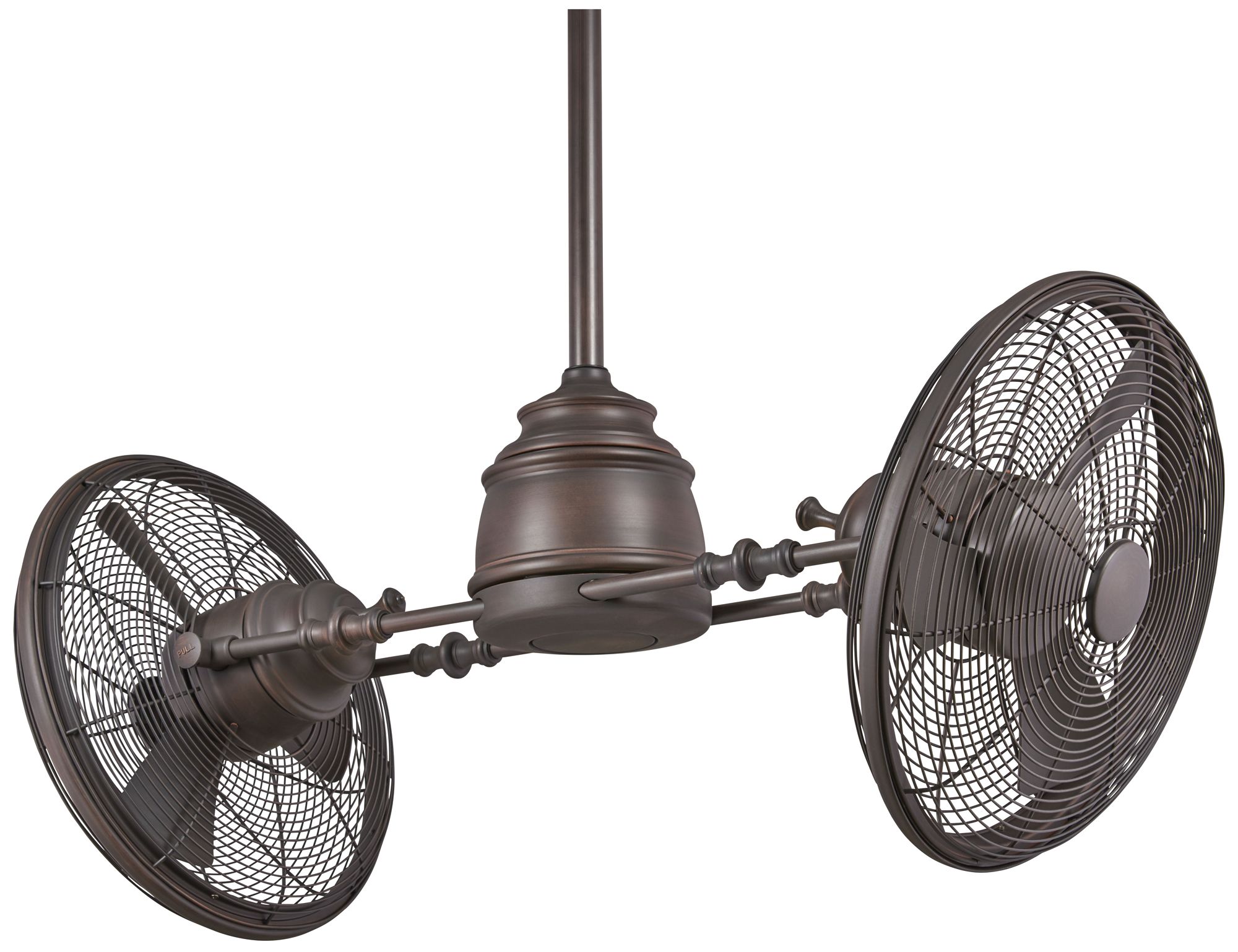 42" Minka Aire Vintage Gyro Kocoa Twin Caged LED Ceiling Fan 600F0