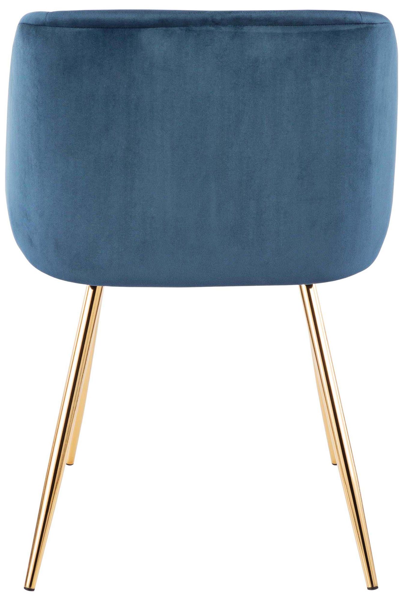 Fran Gold Metal and Blue Velvet Dining Chairs Set of 2 60G32 Lamps Plus