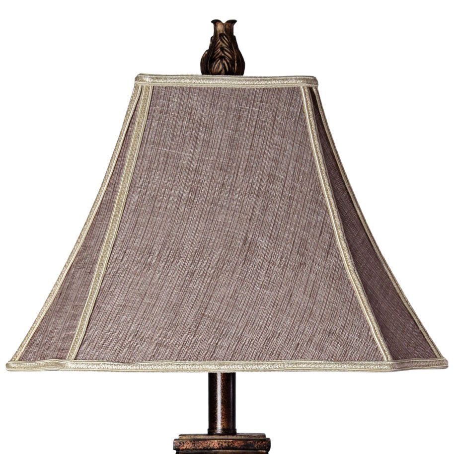 Compton Dark Blue Table Lamp with Gray Fabric Shade 60W72 Lamps Plus