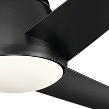 60" Kichler Eris Satin Black LED Hugger Ceiling Fan 61R59 Lamps Plus