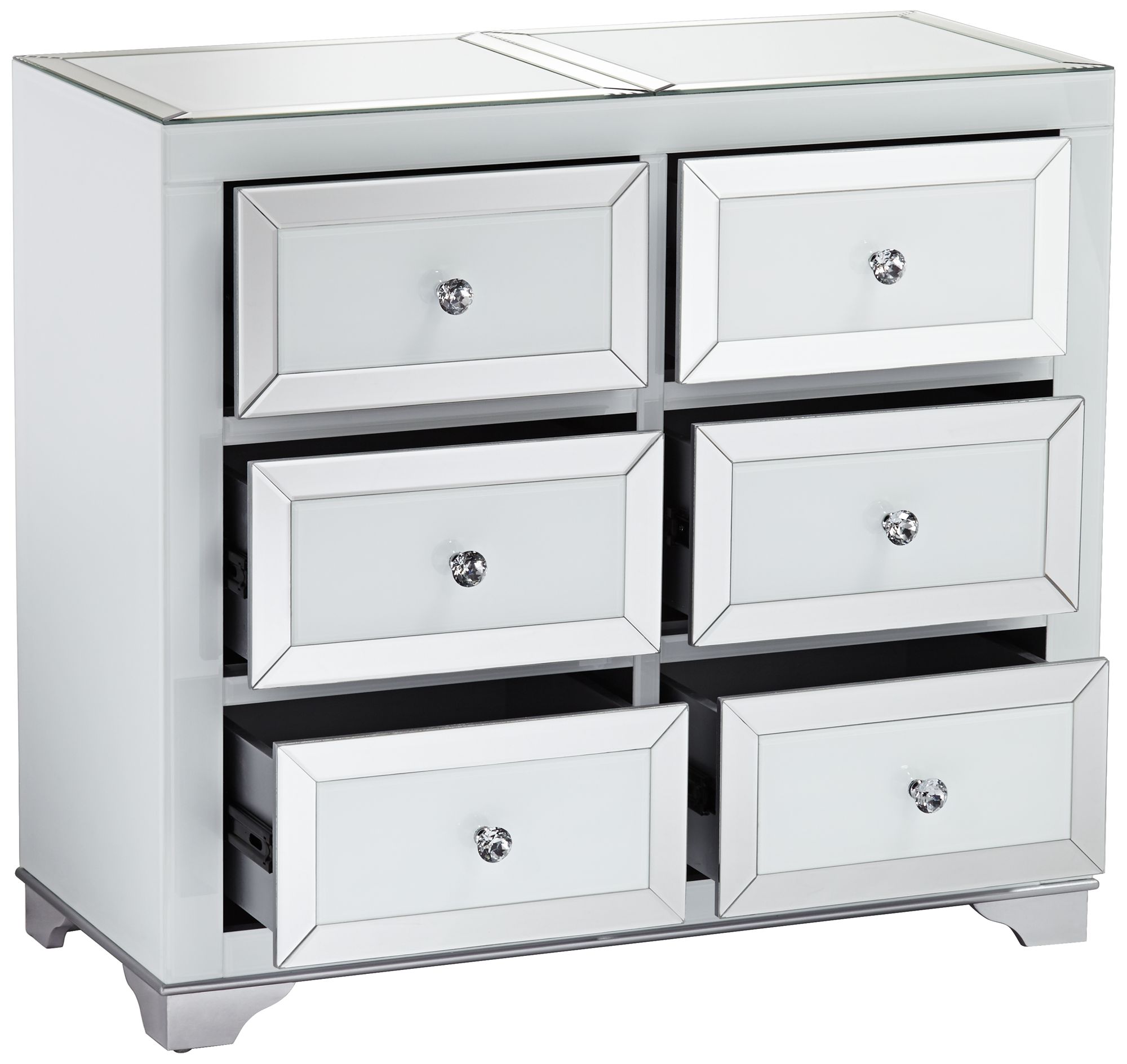 Addison White Mirrored 6Drawer Chest 63K49 Lamps Plus