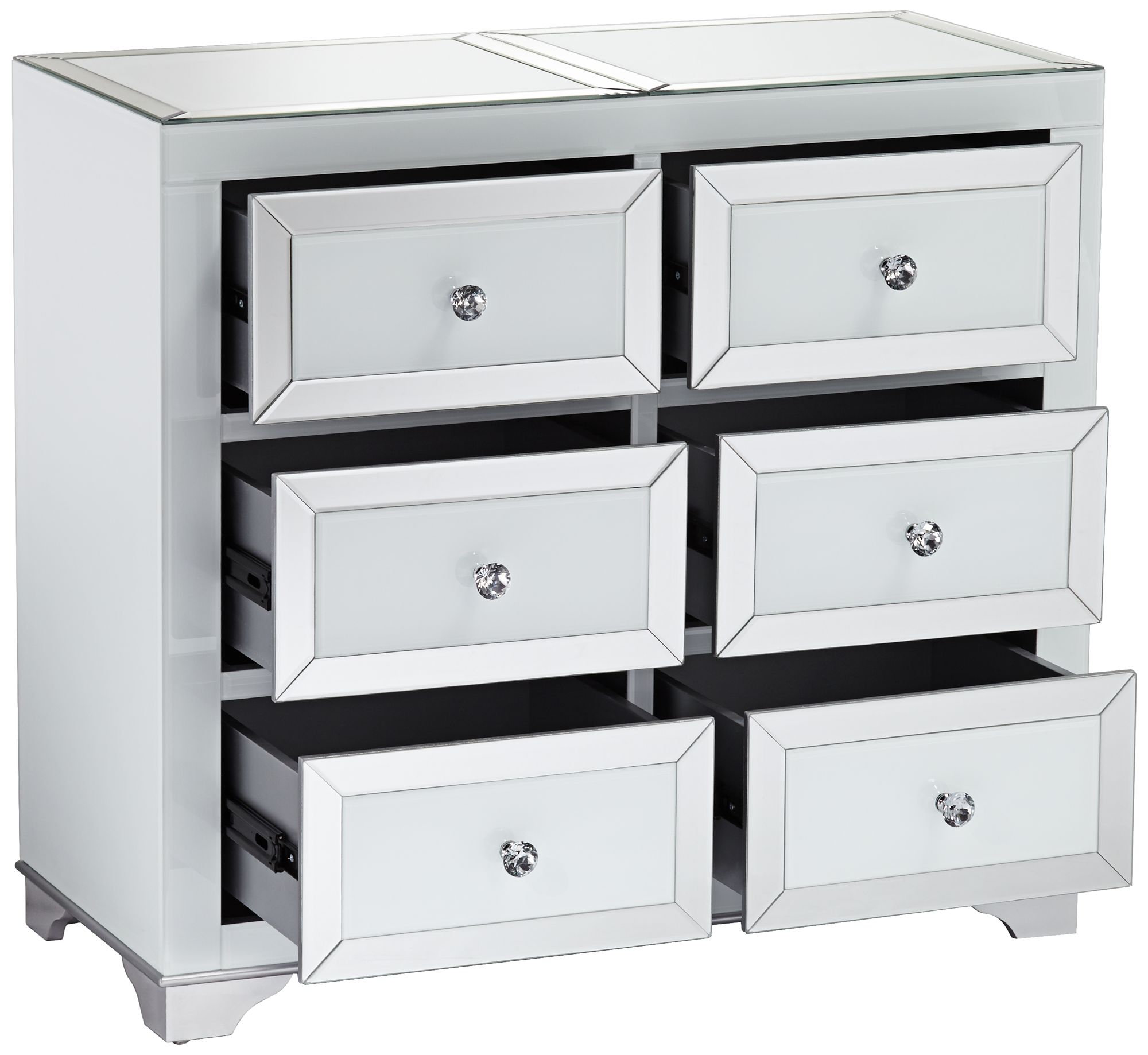 Addison White Mirrored 6Drawer Chest 63K49 Lamps Plus