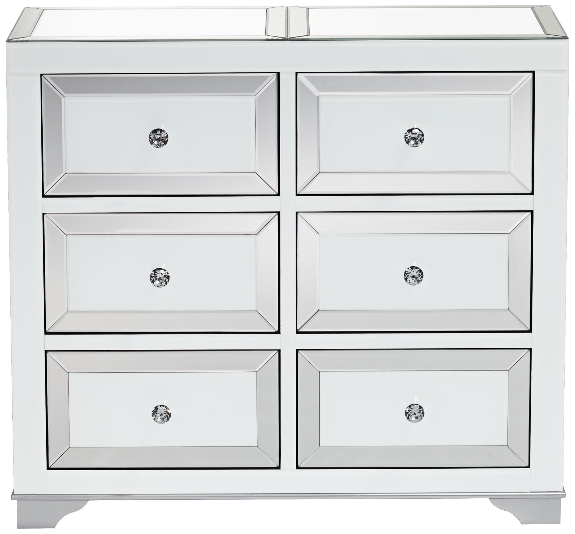Addison White Mirrored 6Drawer Chest 63K49 Lamps Plus