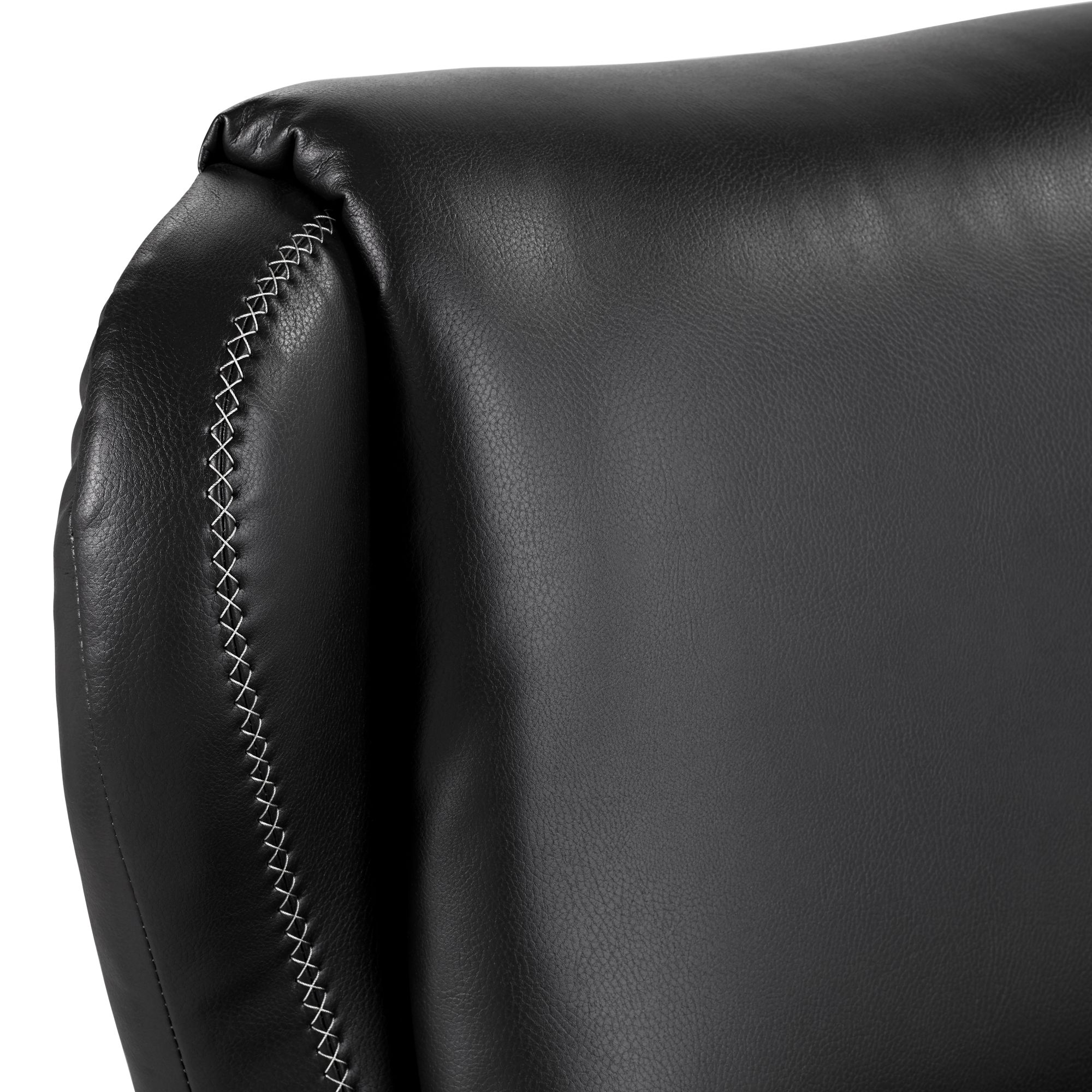 Baxter Black Faux Leather Lounge Chair and Ottoman 63M82 Lamps Plus