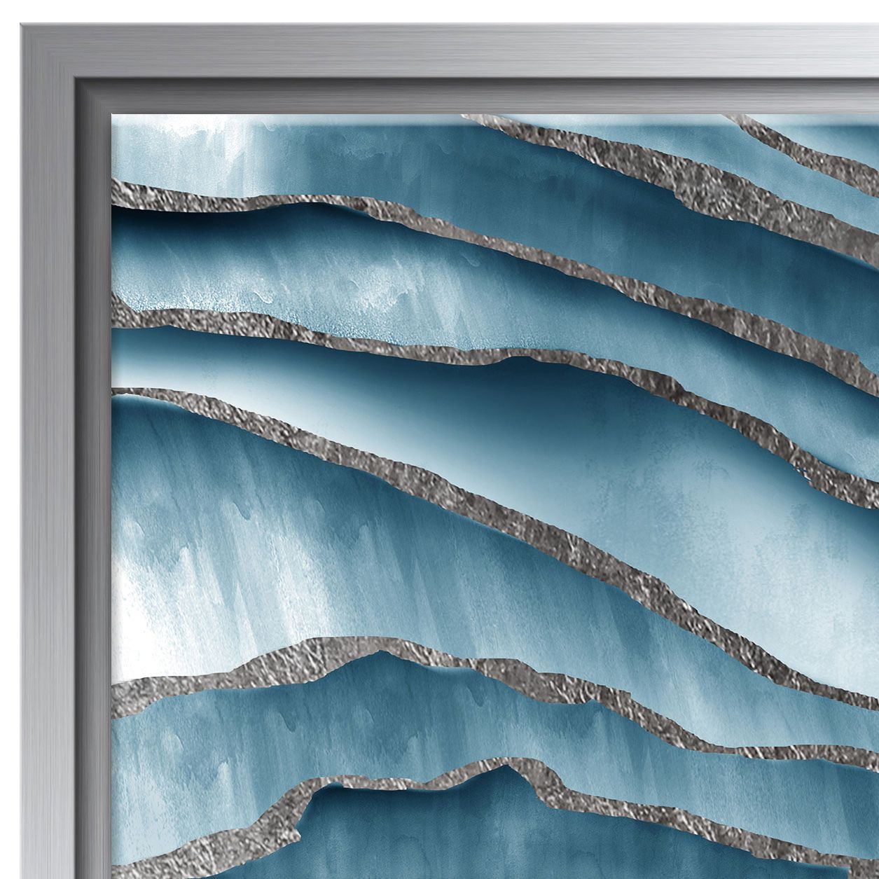 Silver Leaf Ridges Framed Giclee Canvas Wall Art 63R28 Lamps Plus