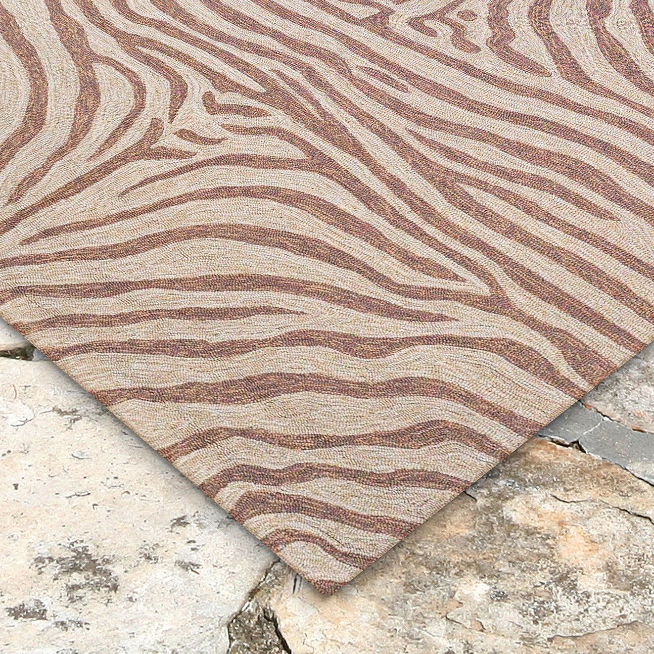Ravella Zebra 2033/19 Brown IndoorOutdoor Area Rug 64K02 Lamps Plus