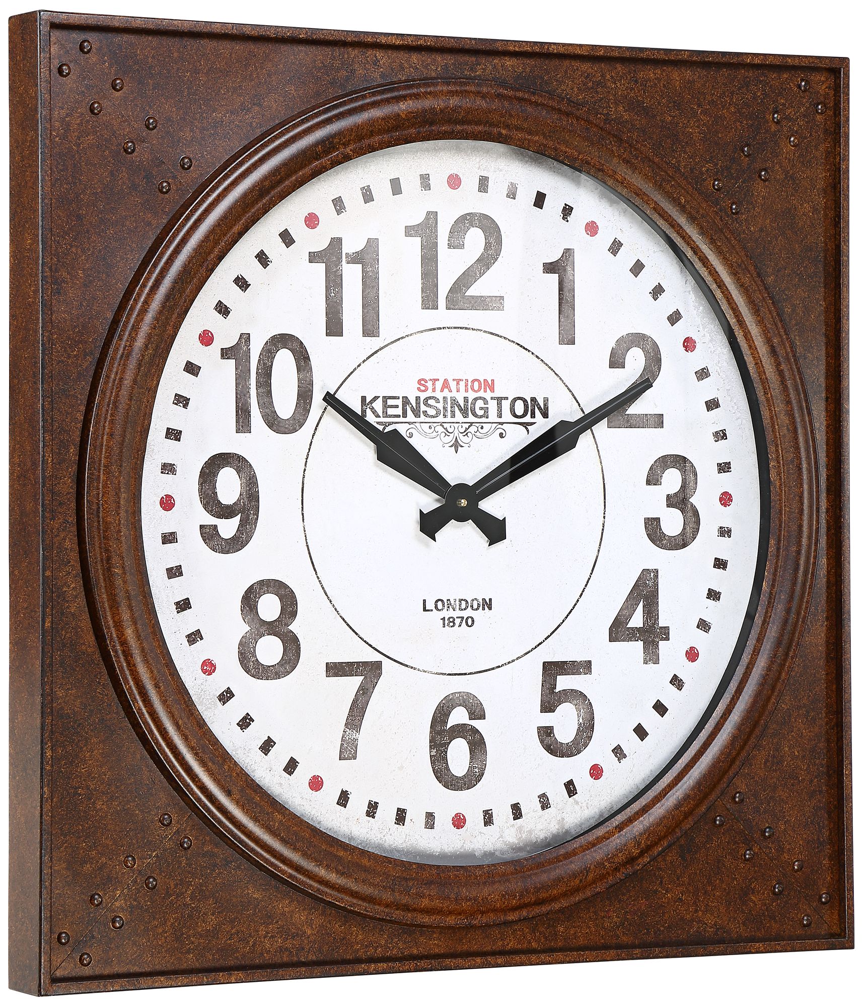 Kensington Station 26 1/4" Wide Square Metal Wall Clock 64K91