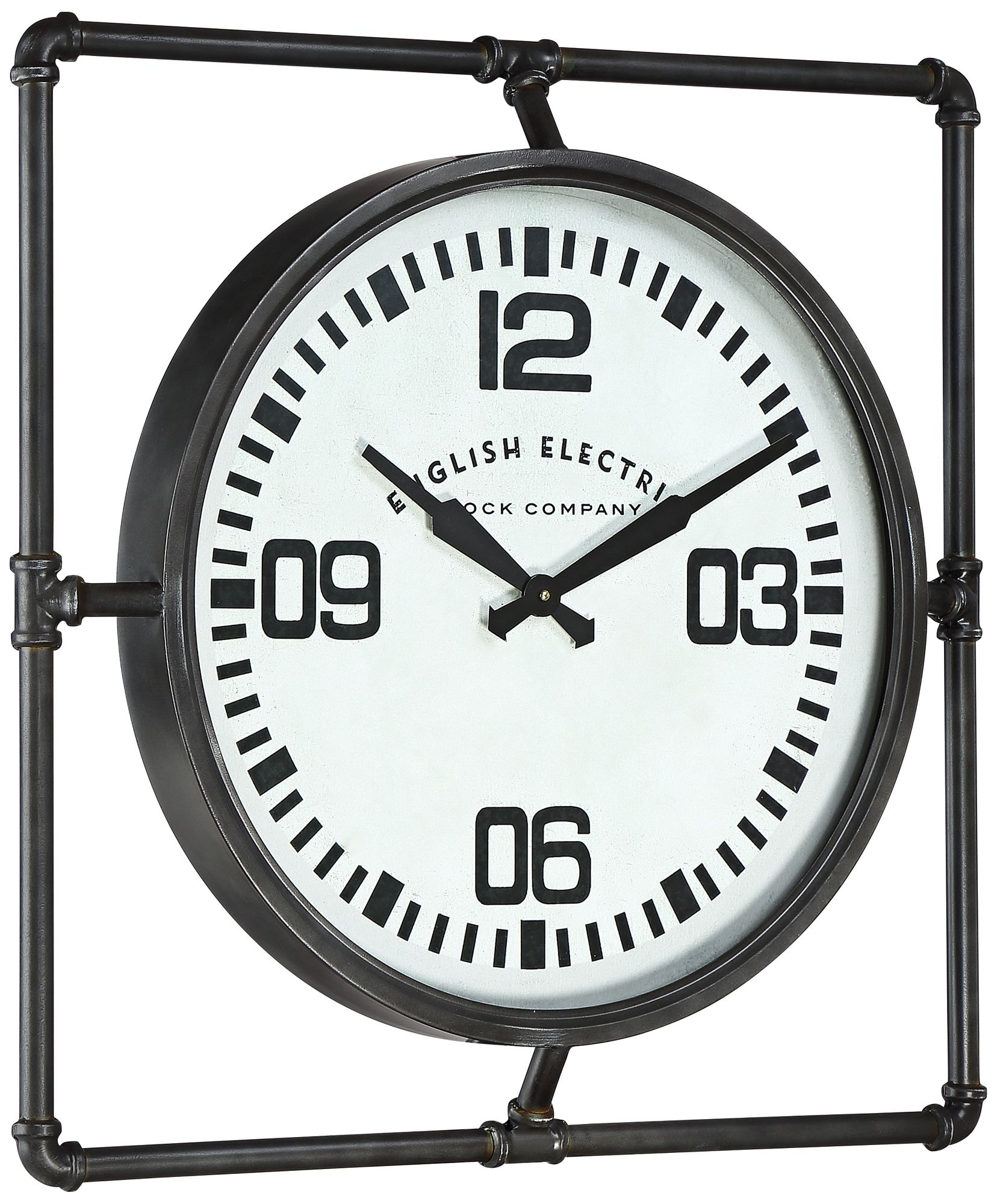 English Electric 24 3/4" Wide Square Metal Wall Clock 64K94 Lamps Plus