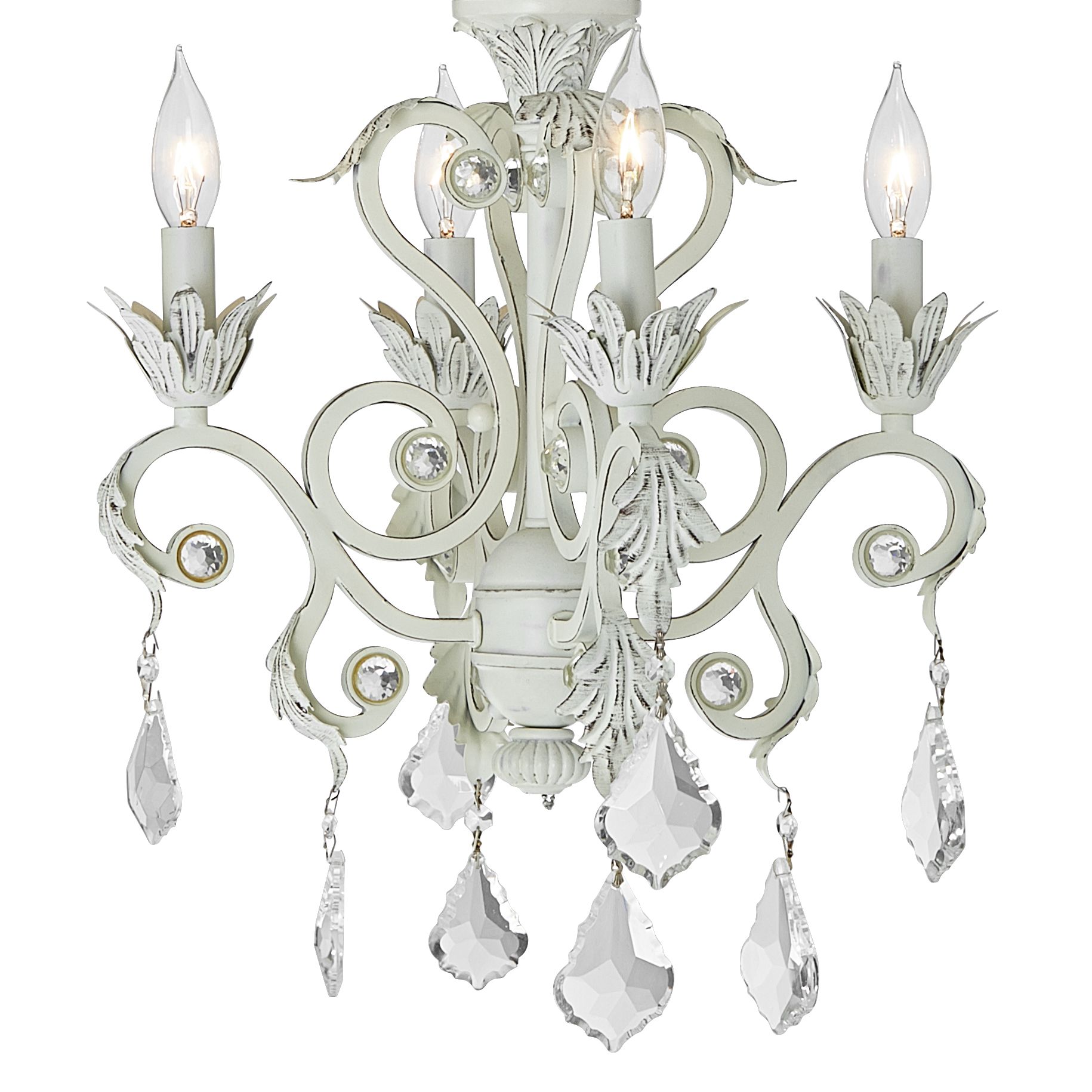 52" Casa Deville Rubbed White Chandelier LED Ceiling Fan 64R09