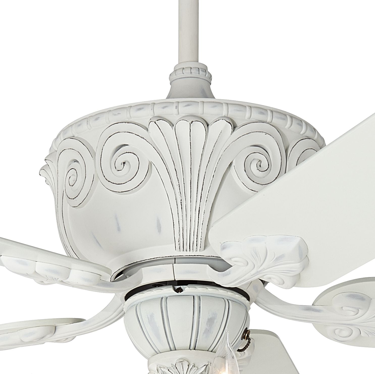 52" Casa Deville Rubbed White Chandelier LED Ceiling Fan 64R09