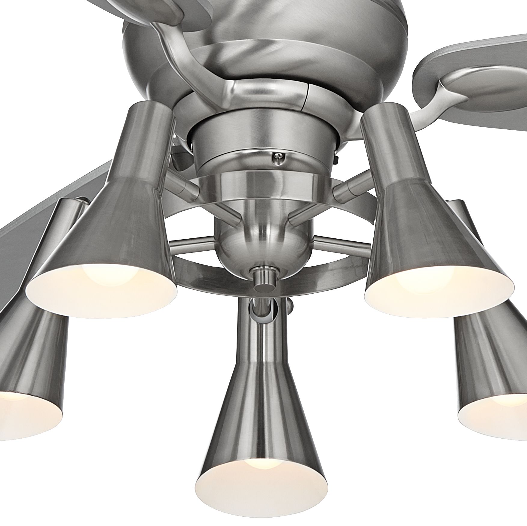 60" Spyder Brushed Nickel Ceiling Fan with 5Light LED Kit 64R14