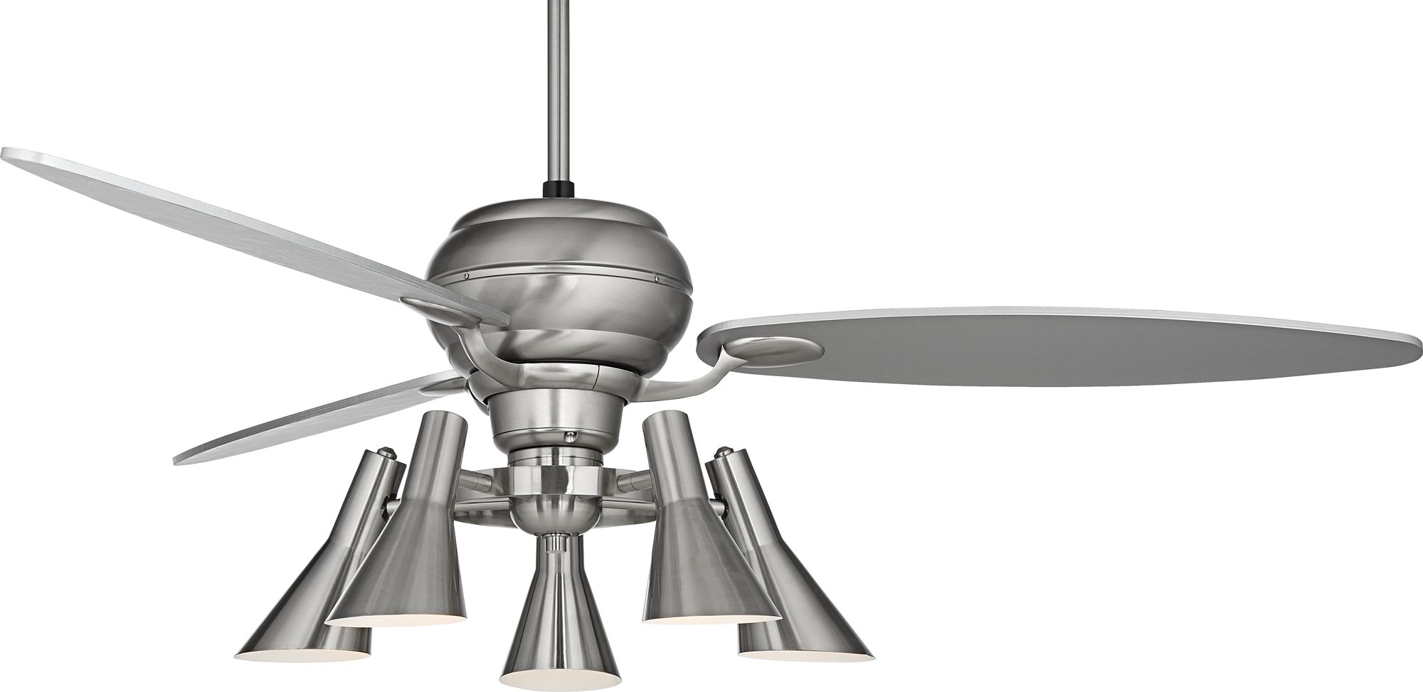 60" Spyder Brushed Nickel Ceiling Fan with 5Light LED Kit 64R14