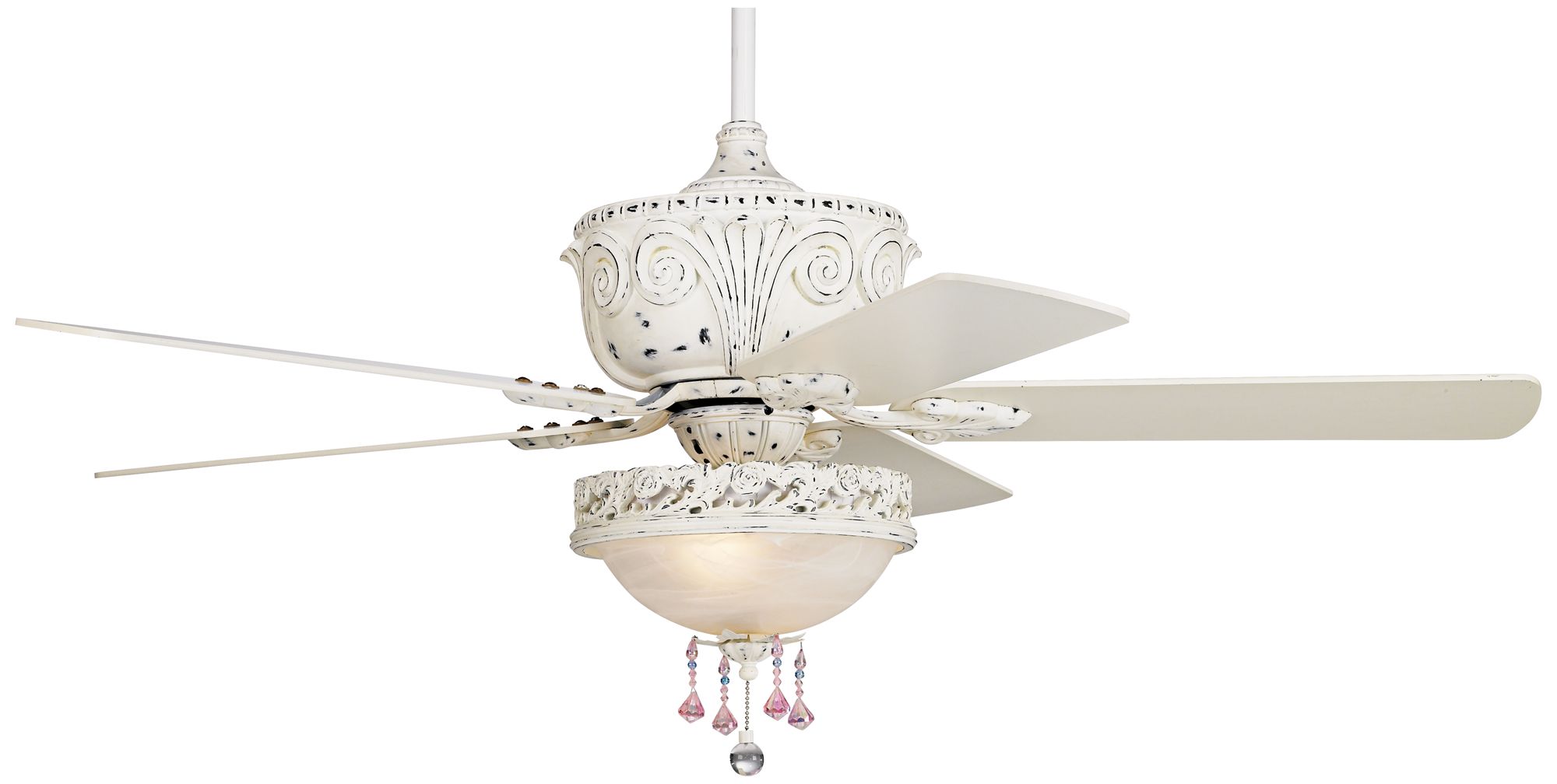 Crystal Bead Candelabra Antique White Ceiling Fan Light Kit Review