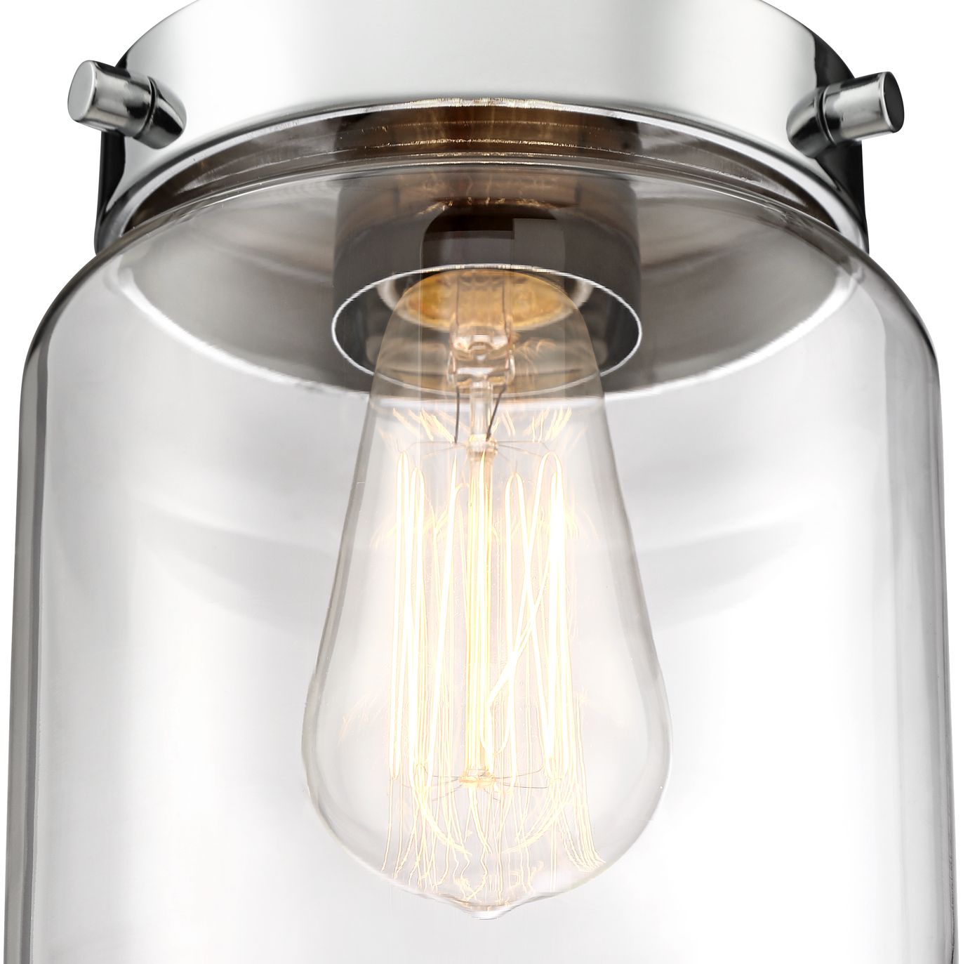 Devonshire 6" Wide Chrome and Glass Ceiling Light 65M27 Lamps Plus