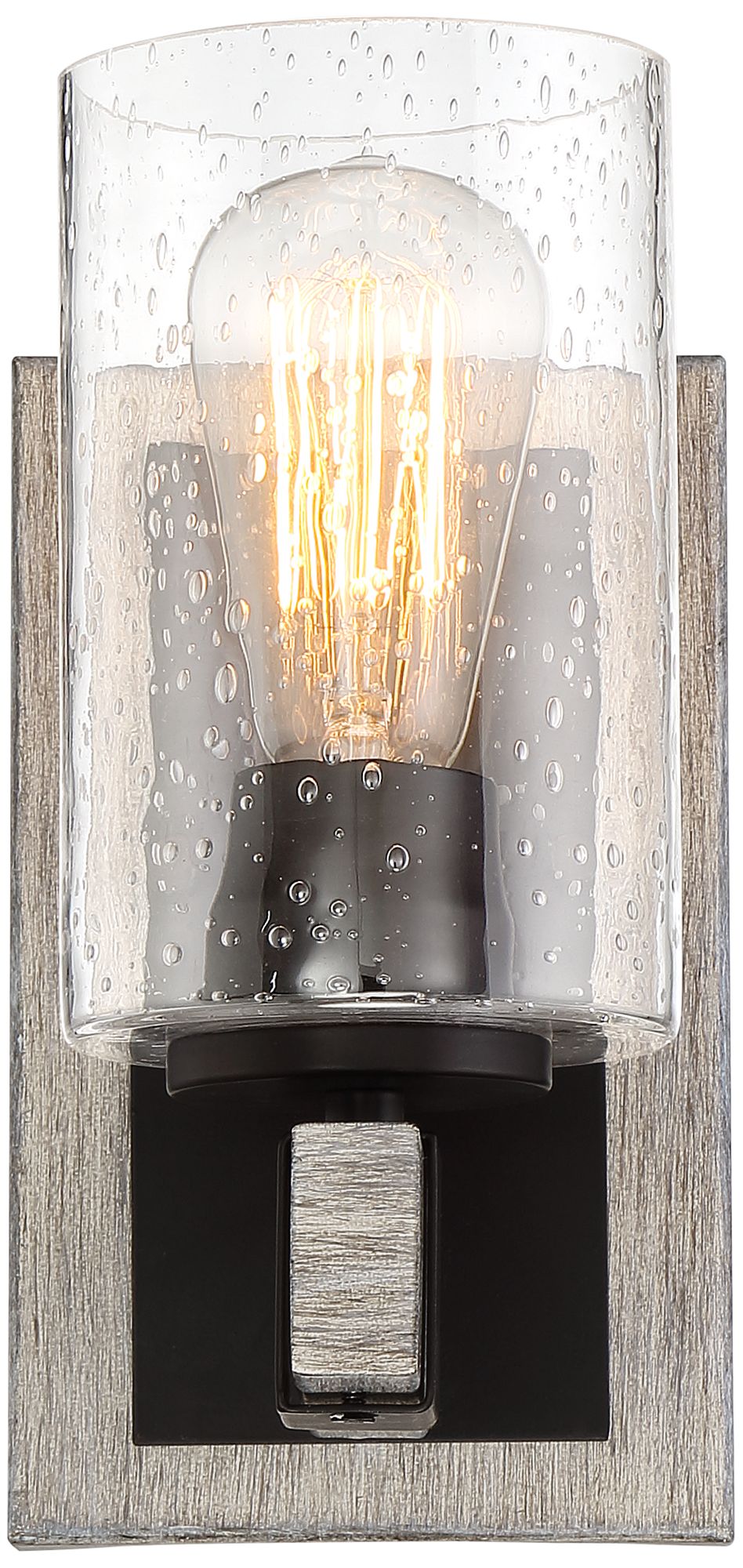 Poetry 9" High Bronze and Gray Wood Grain Wall Sconce 65M62 Lamps Plus