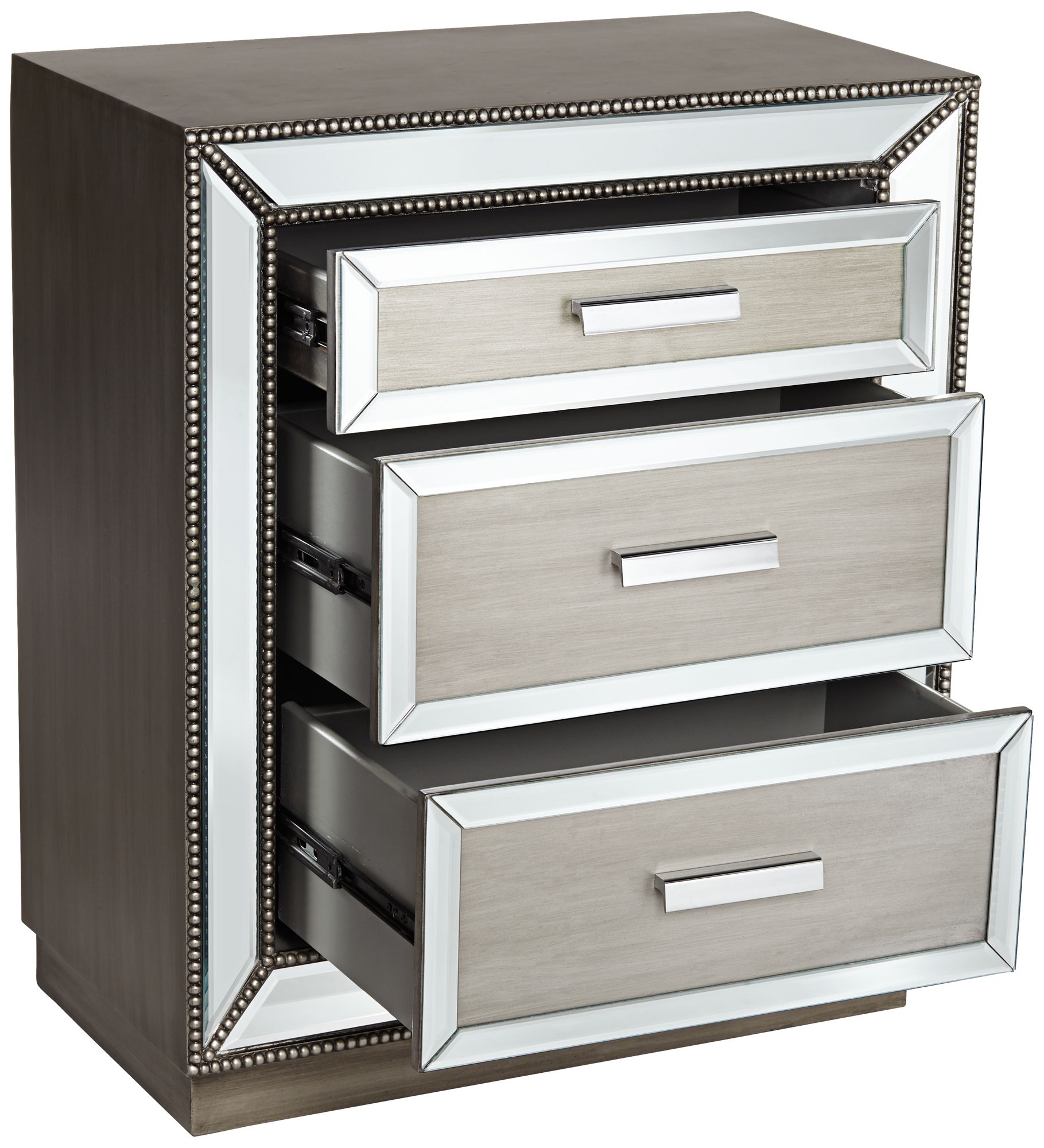 Galena 3Drawer Mirrored Accent Chest 66K14 Lamps Plus
