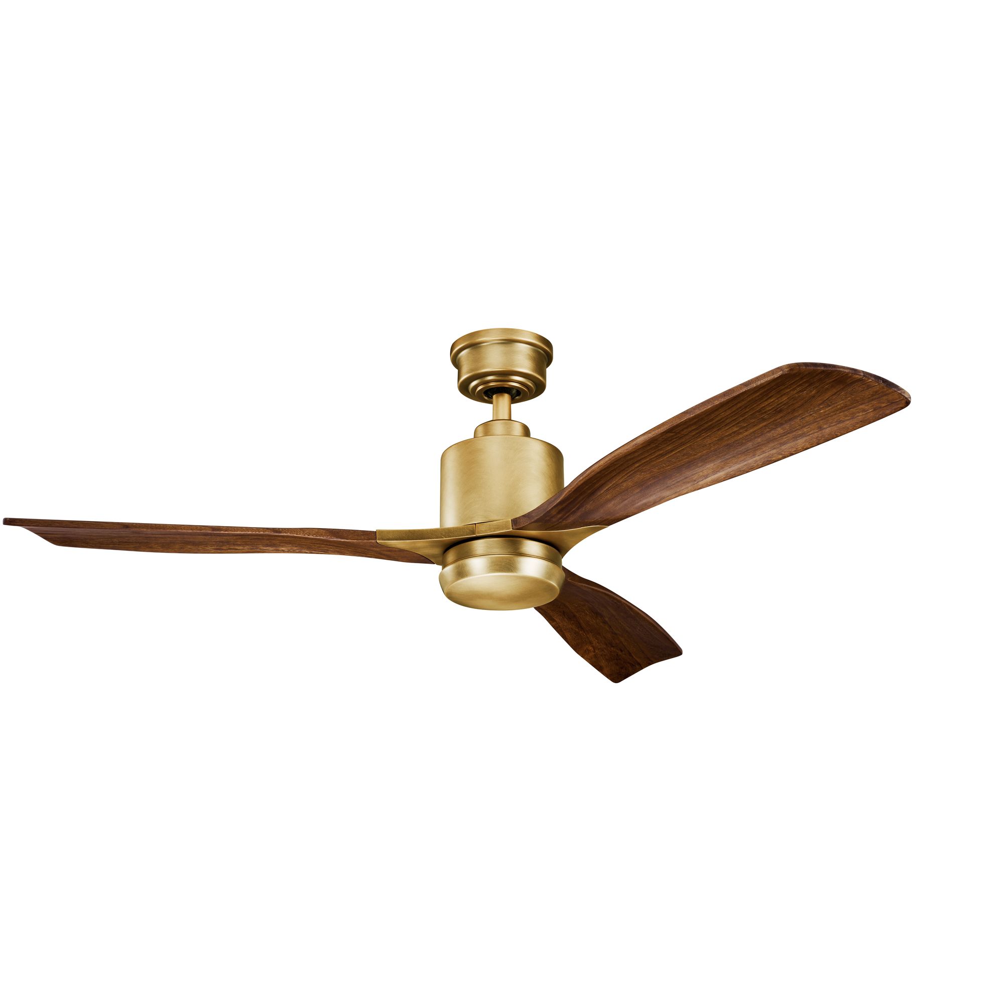 52" Kichler Ridley II Natural Brass LED Ceiling Fan 66W63 Lamps Plus