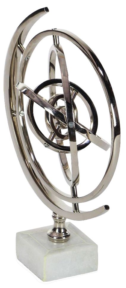 Modern Reflections 13" High Silver Armillary Sphere Sculpture 66Y70