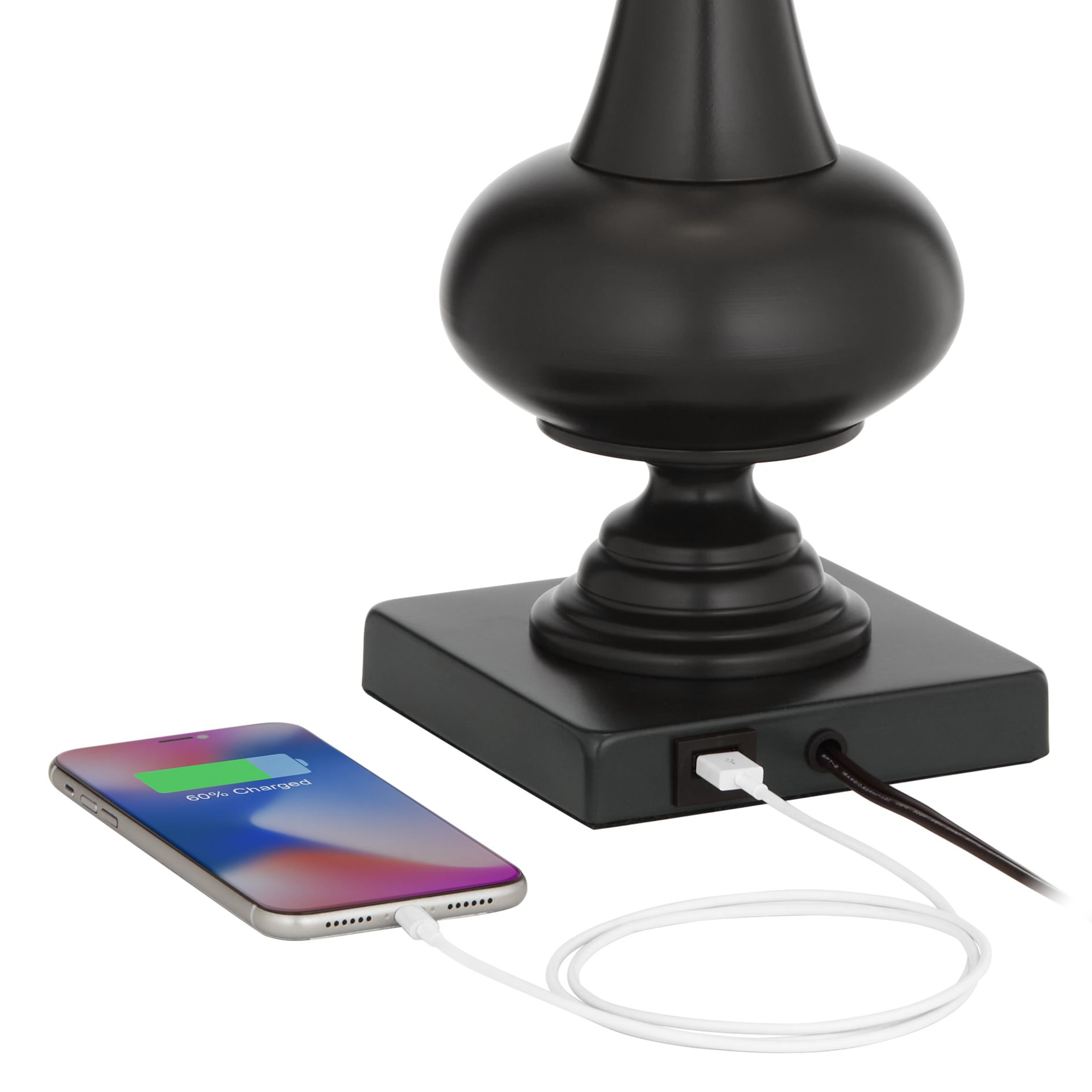 Ross Bronze Metal Table Lamps with USB Ports Set of 2 67E18 Lamps Plus