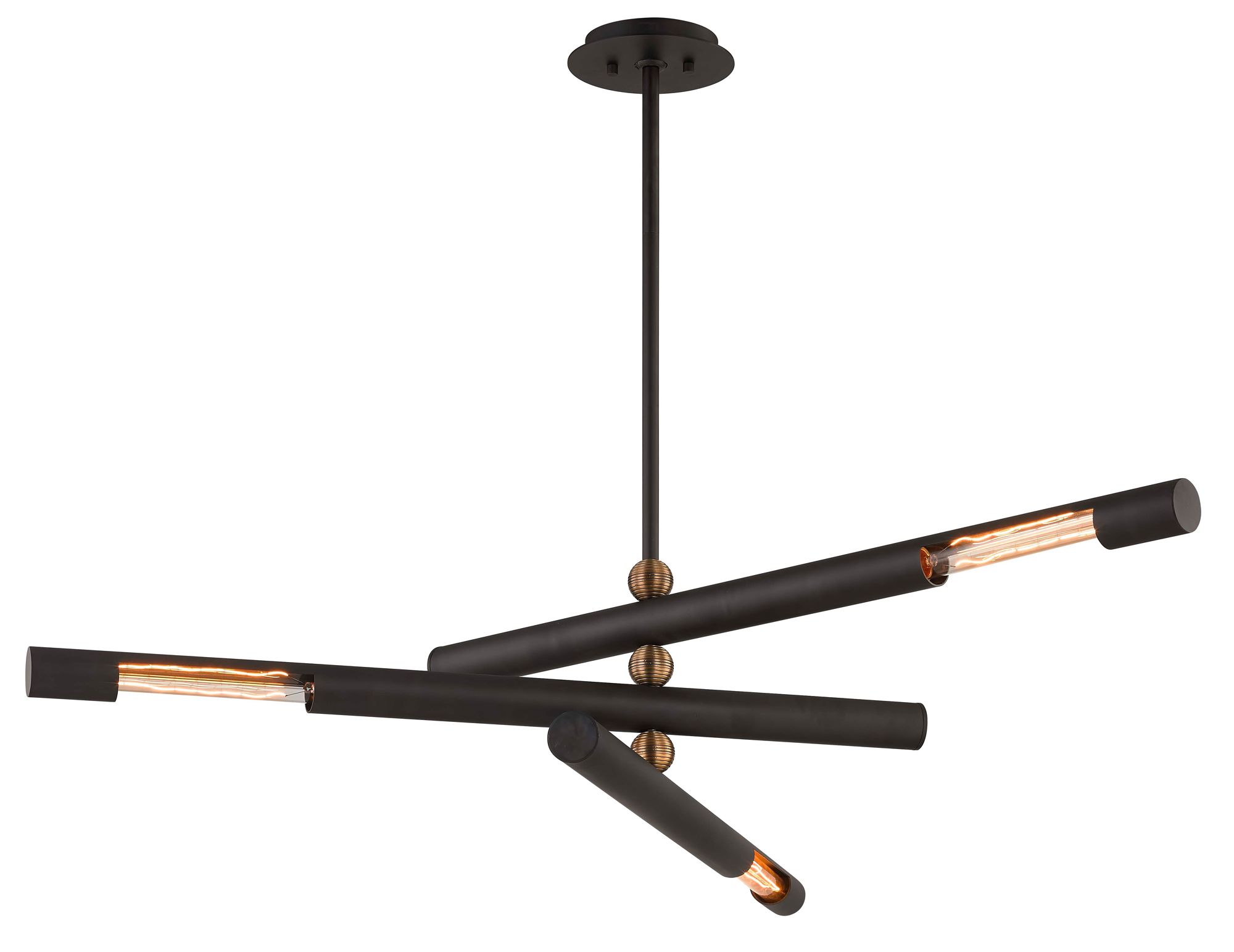 Hendrix 44" Wide Chemical Bronze Tubes 3Light Pendant 68E93 Lamps