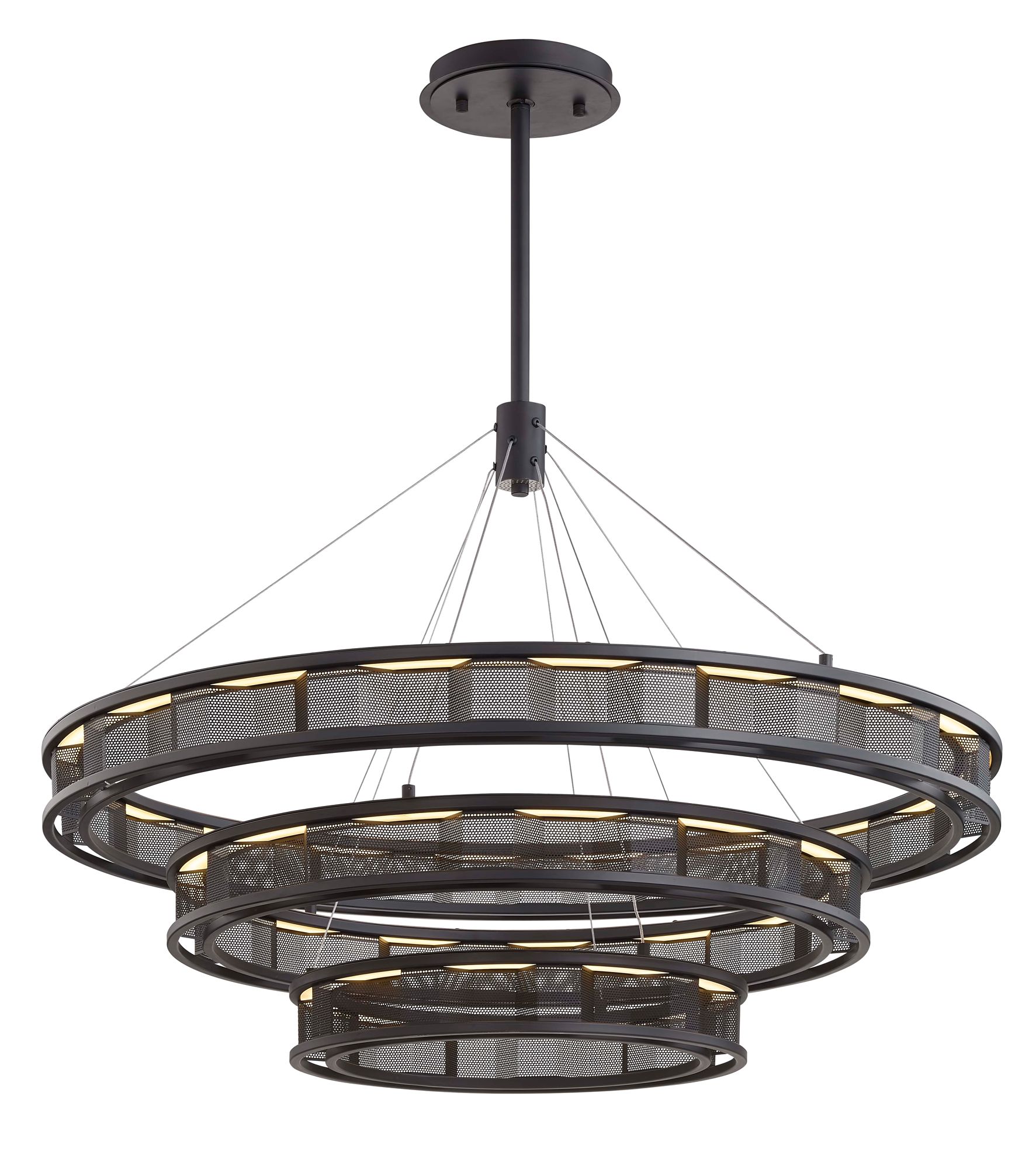 Fuze 39" Wide Modern Bronze 3Tier LED Pendant Light 68F27 Lamps Plus