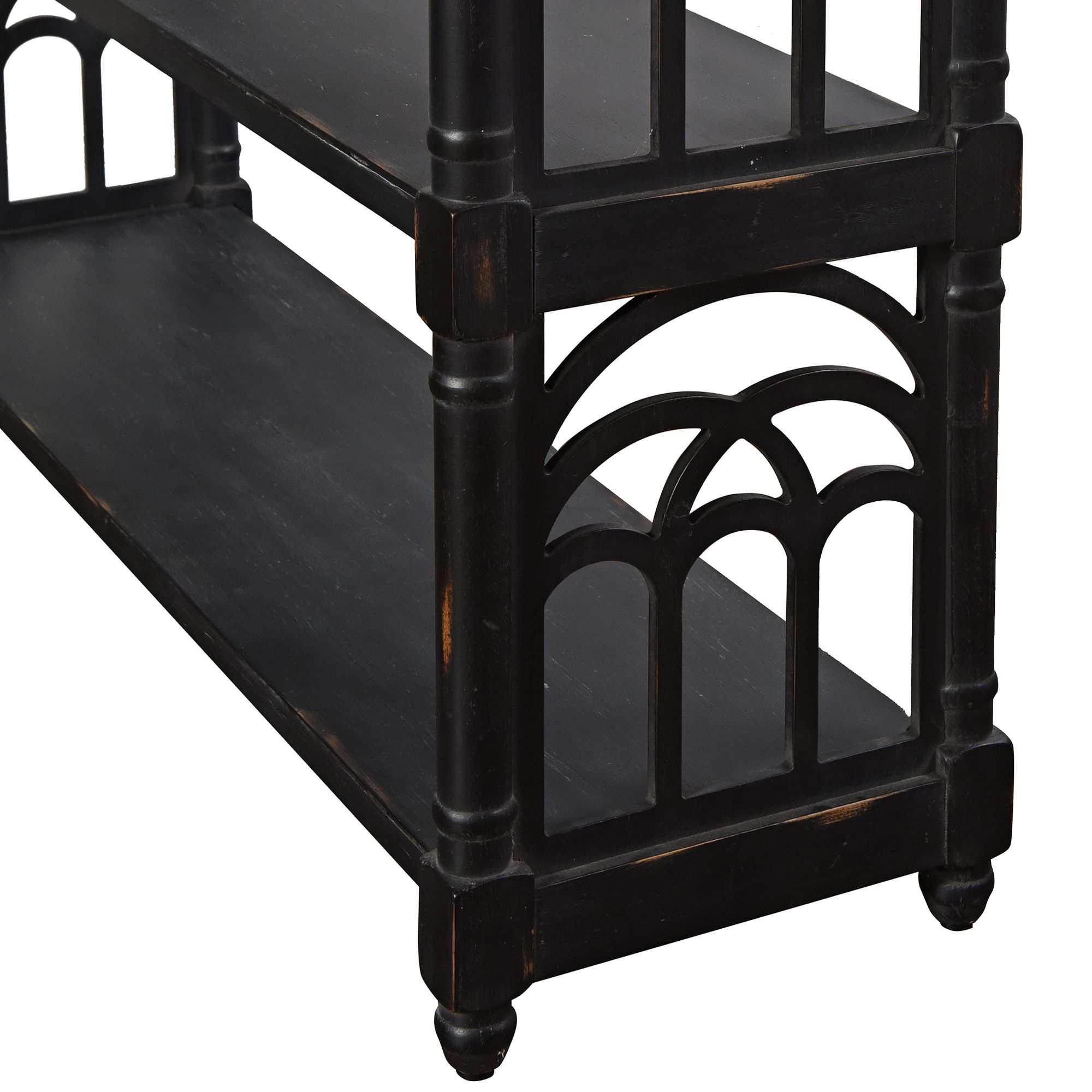 Distressed Black Wood 47" Wide 3Tier Console Table 68V58 Lamps Plus