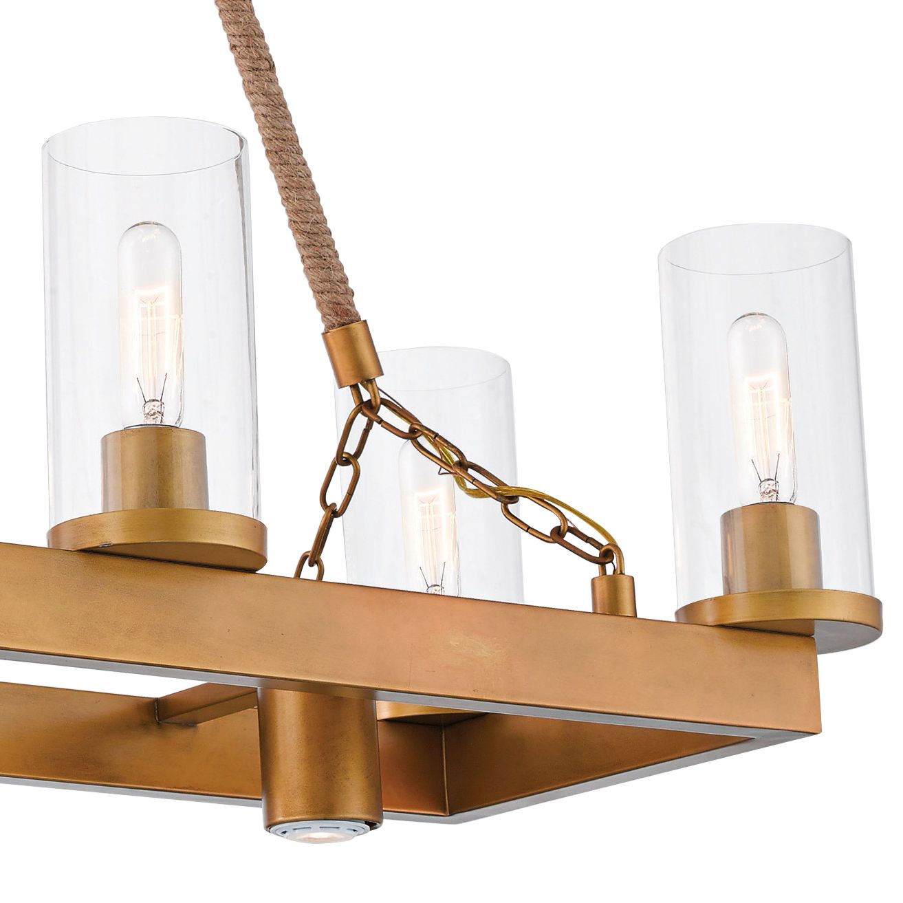 Metuchen 34" Wide Aged Gold Kitchen Island Light Chandelier 69M20