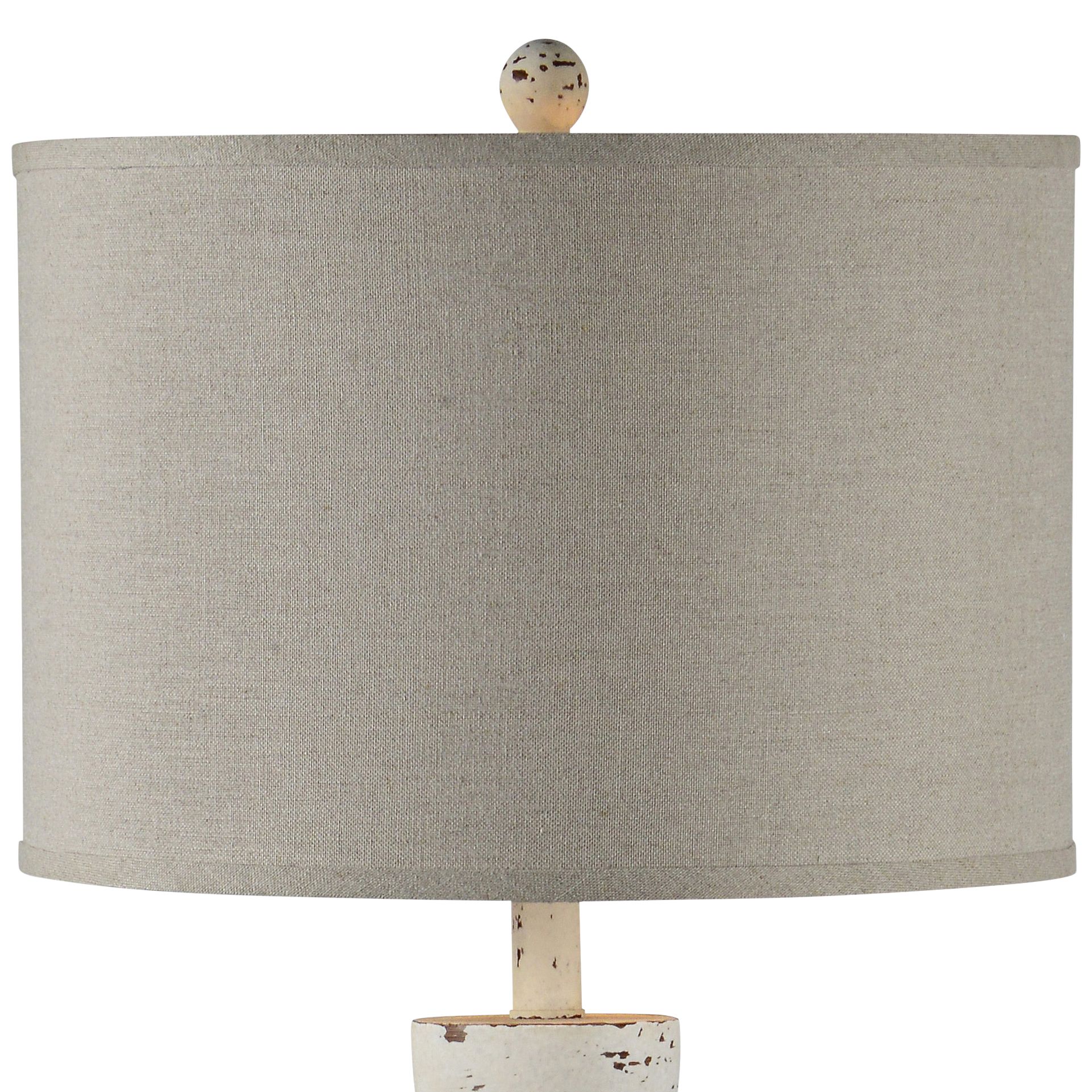 Anna Cottage Farmhouse Distressed White Column Floor Lamp 69Y01